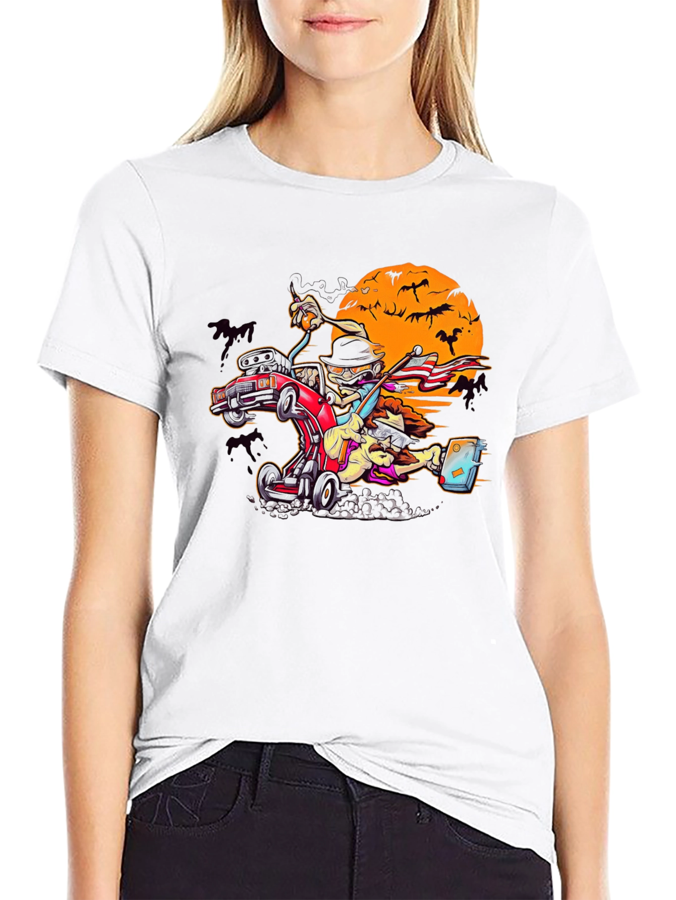 Spooky Halloween Car Racing T-Shirt