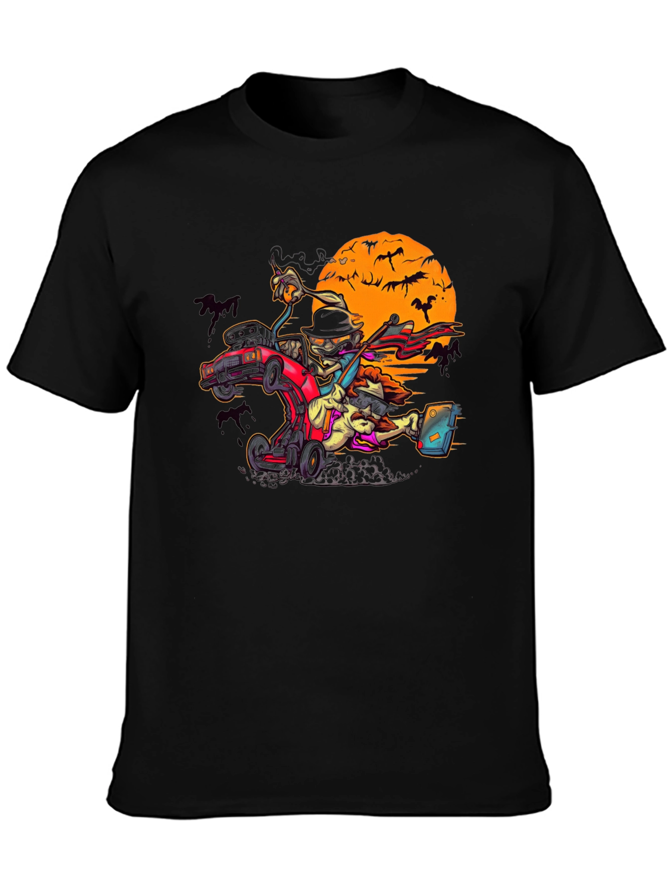 Spooky Halloween Car Racing T-Shirt