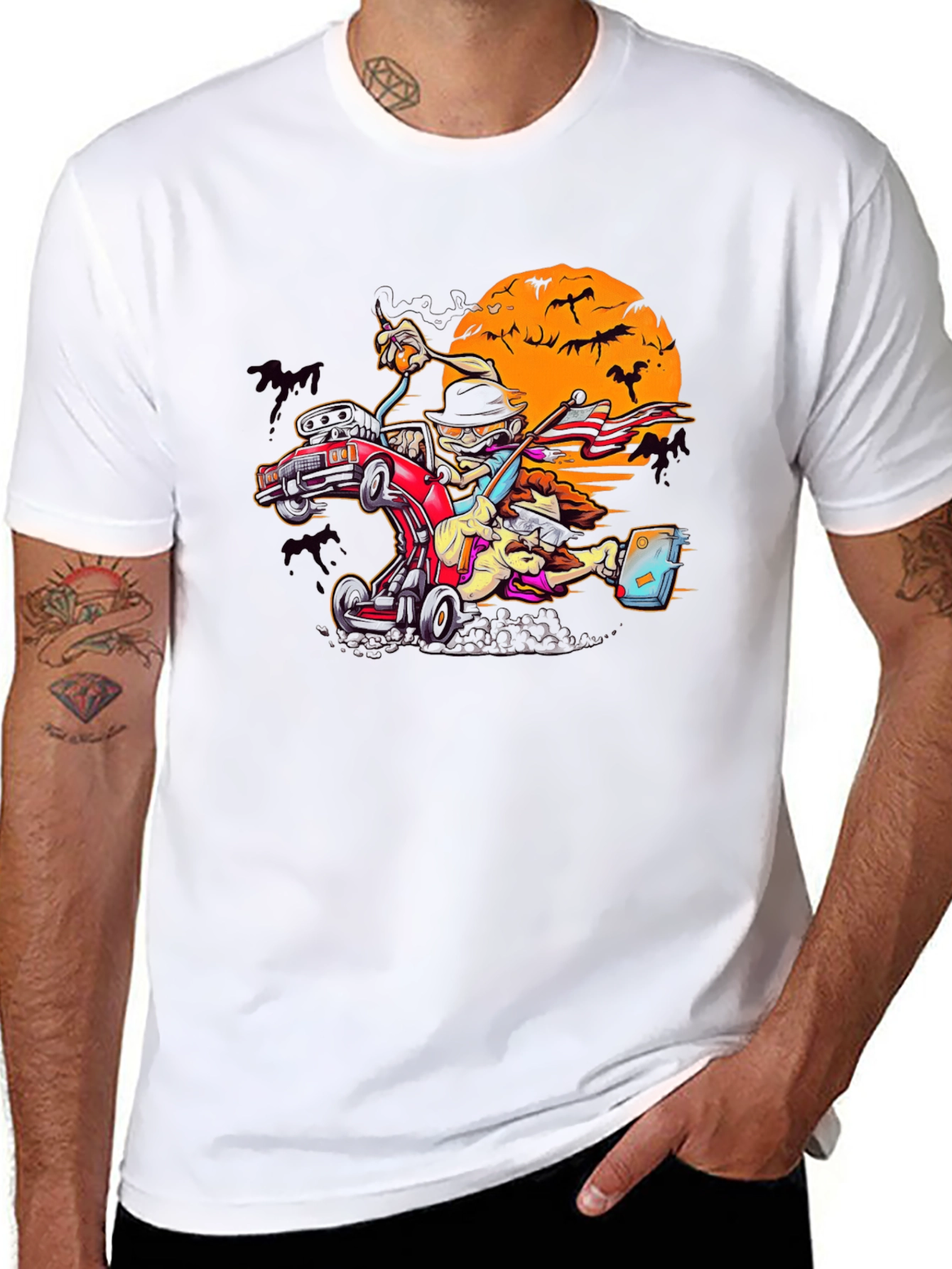 Spooky Halloween Car Racing T-Shirt