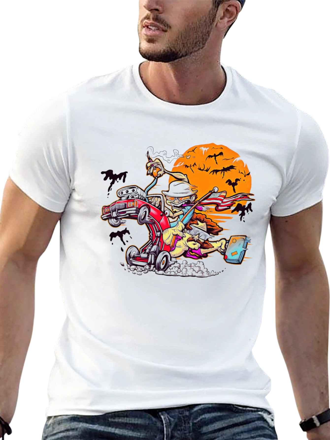 Spooky Halloween Car Racing T-Shirt
