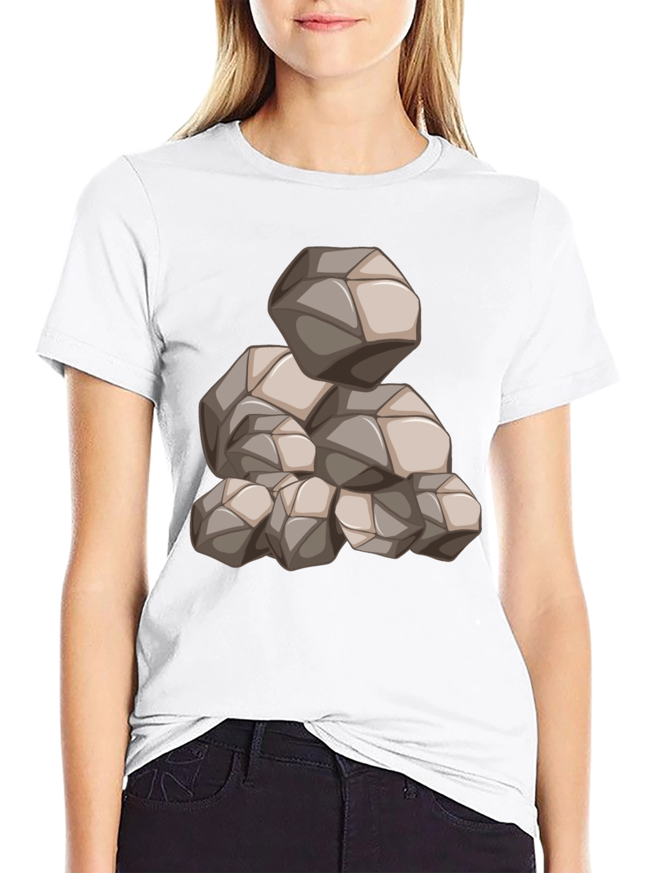 Mens Black Graphic Tee - Rock Pile Design