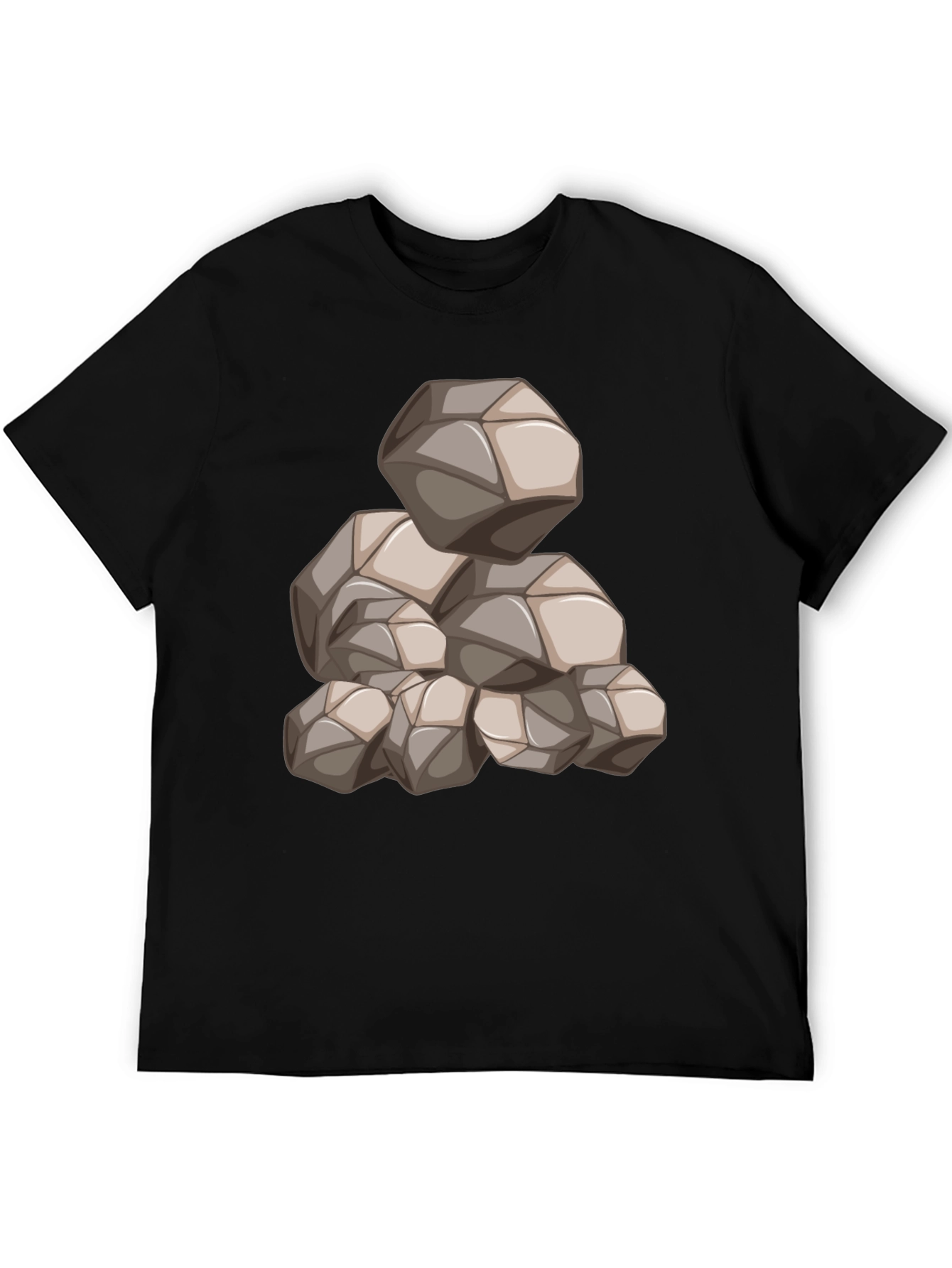 Mens Black Graphic Tee - Rock Pile Design