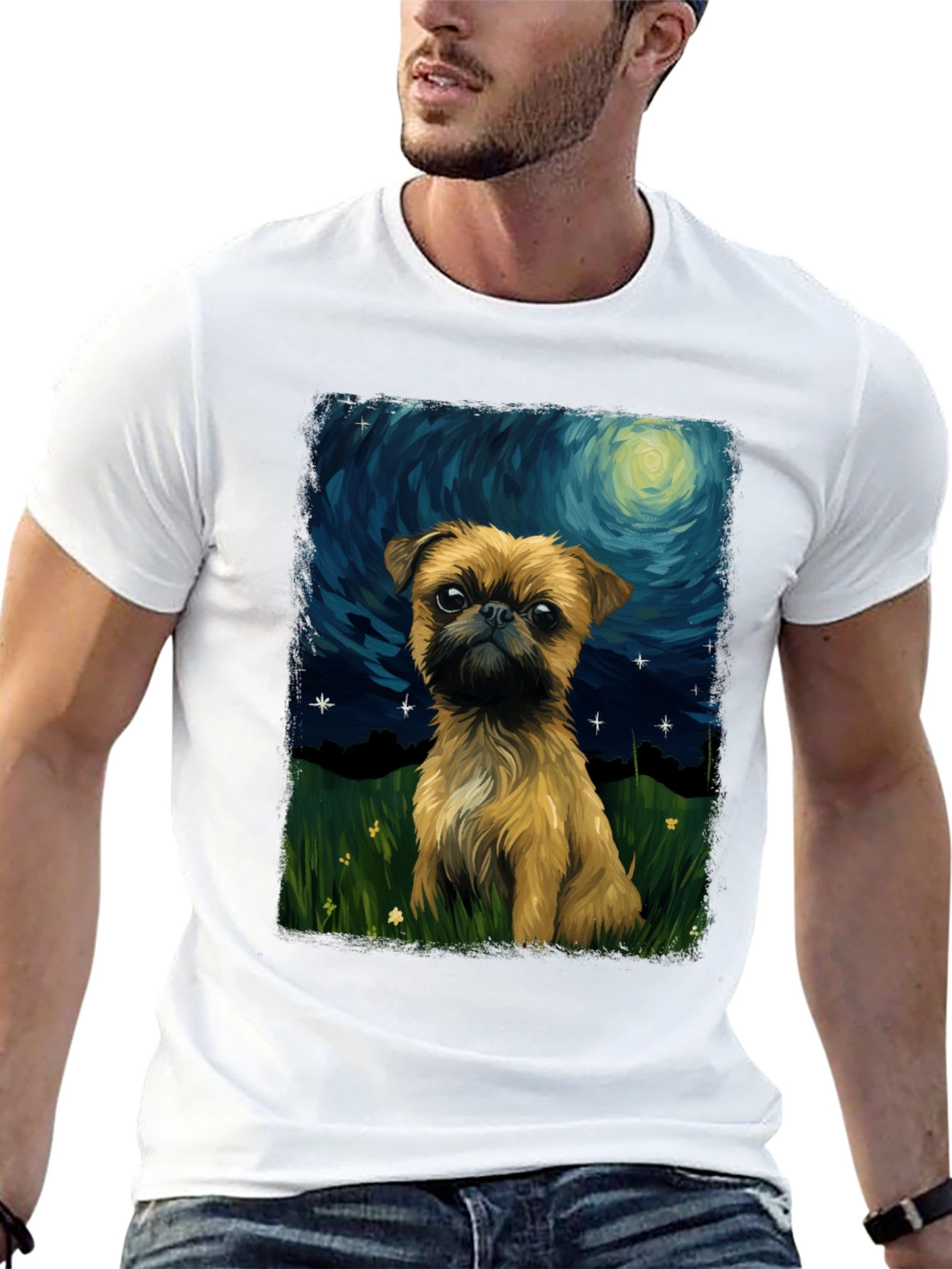 Griffon Bruxellois Starry Night T-Shirt