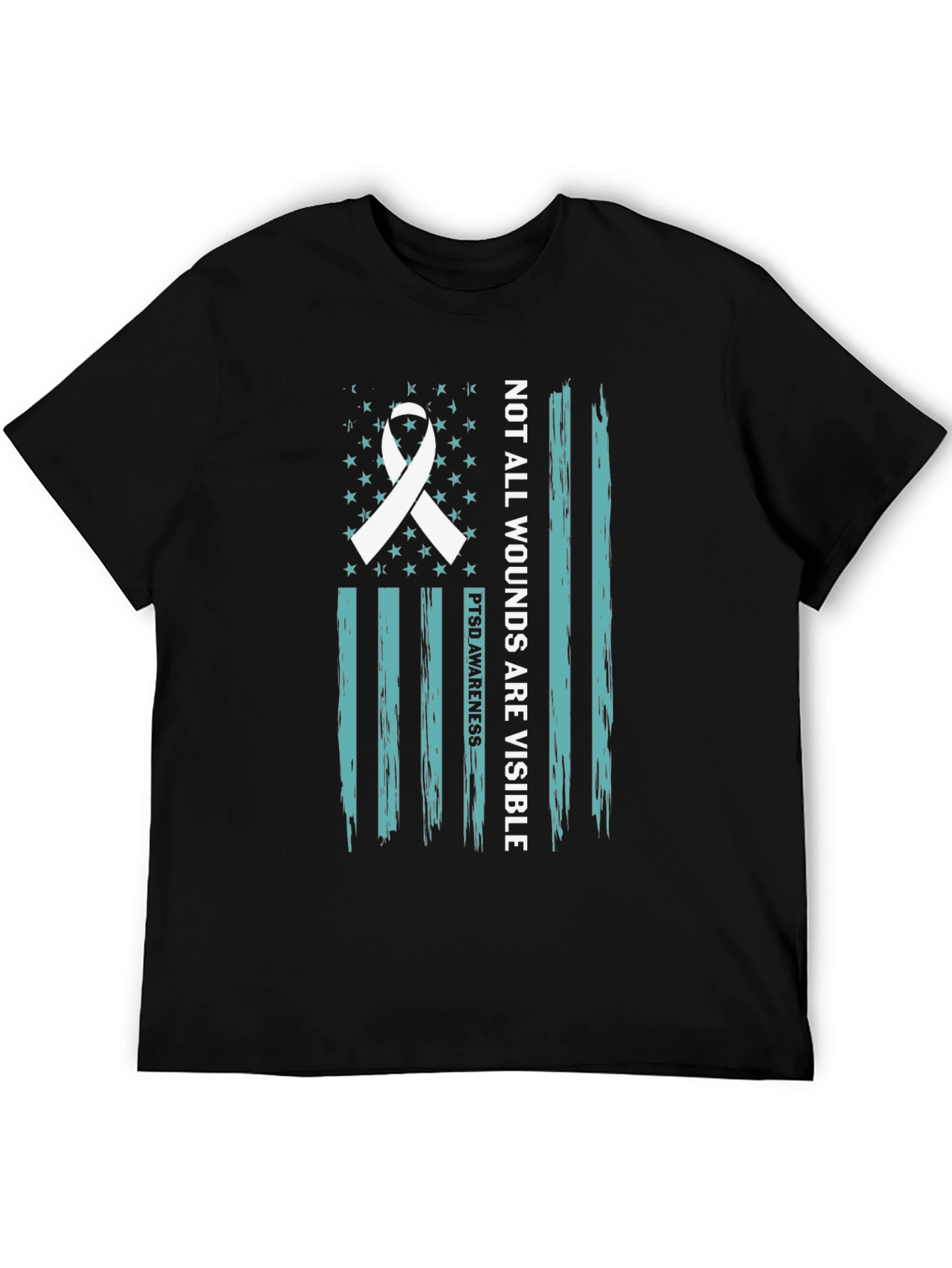 PTSD Awareness Flag T-Shirt - Not All Wounds Visible