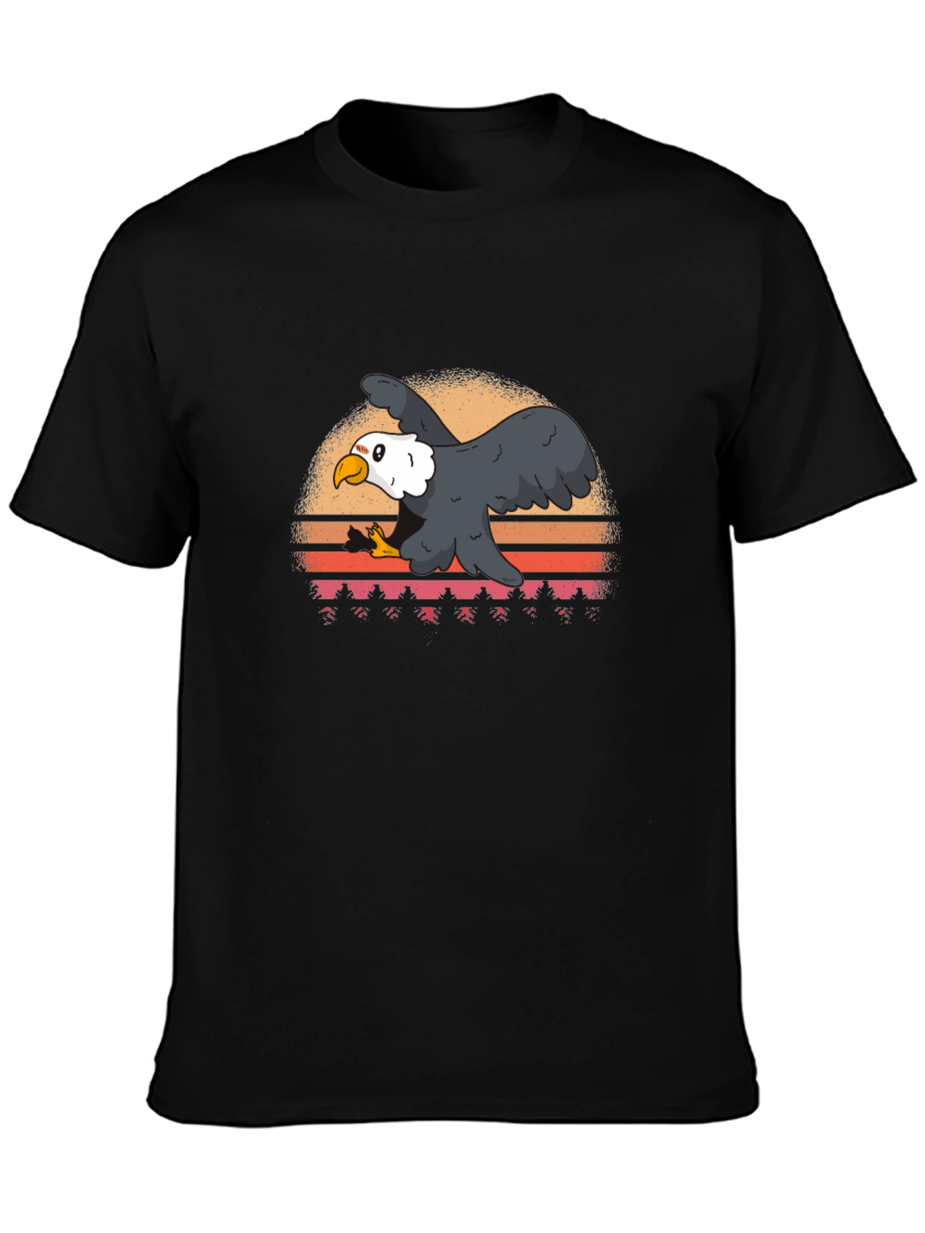 Eagle Sunset Graphic Tee - Retro Style
