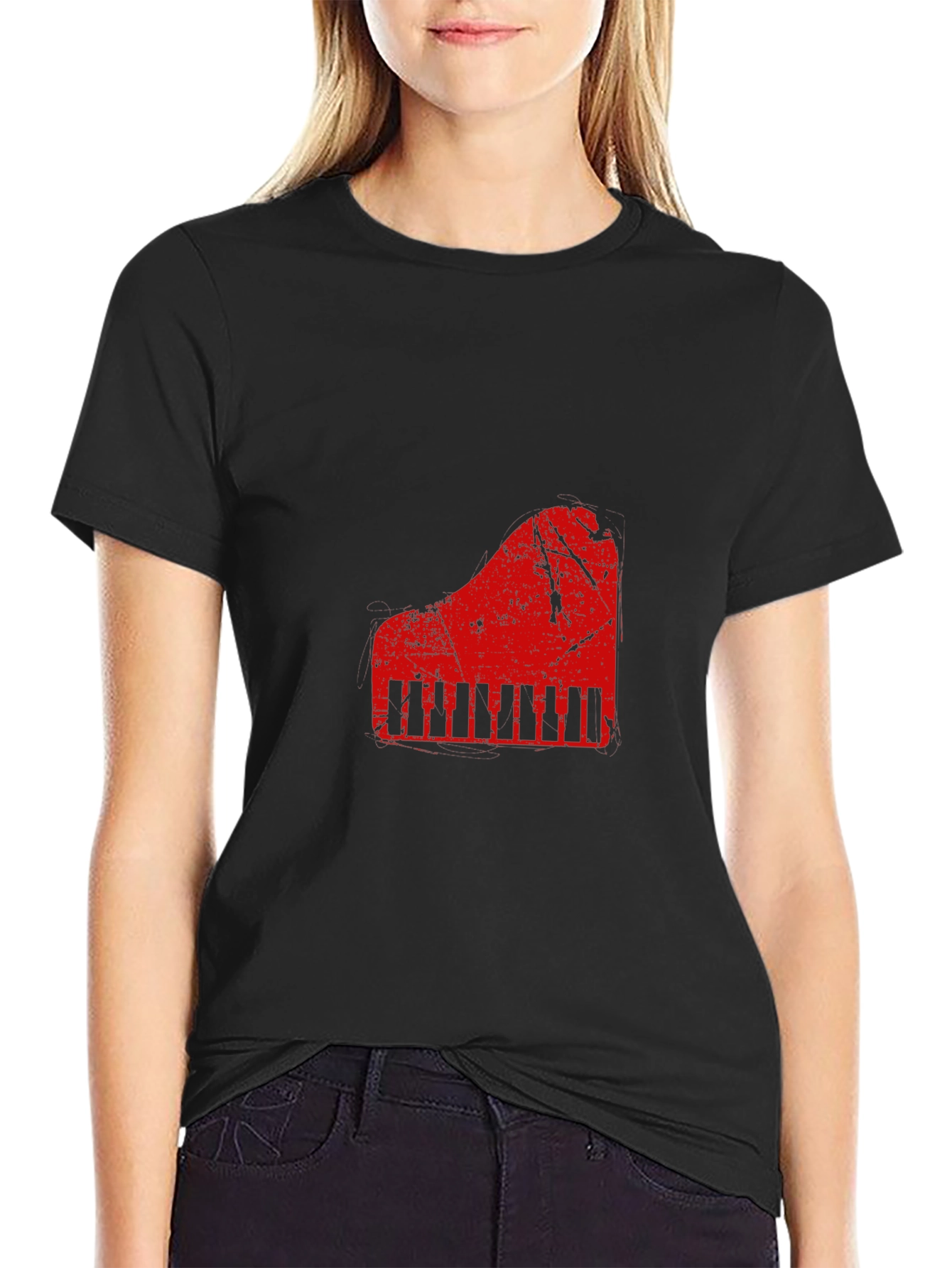 Piano Graphic Black T-Shirt