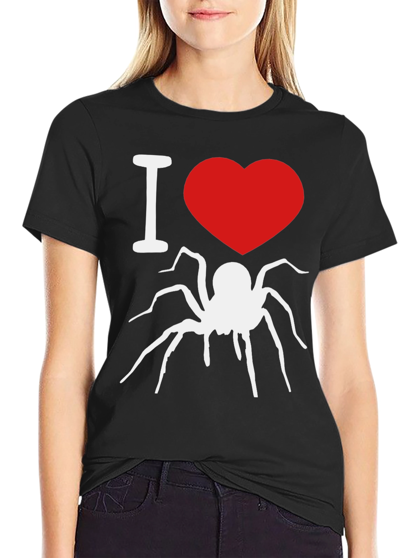 I Heart Spiders Graphic Tee - Black Cotton T-Shirt