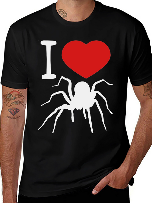 I Heart Spiders Graphic Tee - Black Cotton T-Shirt