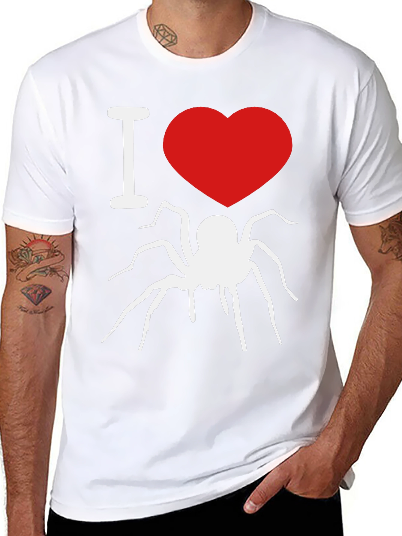 I Heart Spiders Graphic Tee - Black Cotton T-Shirt