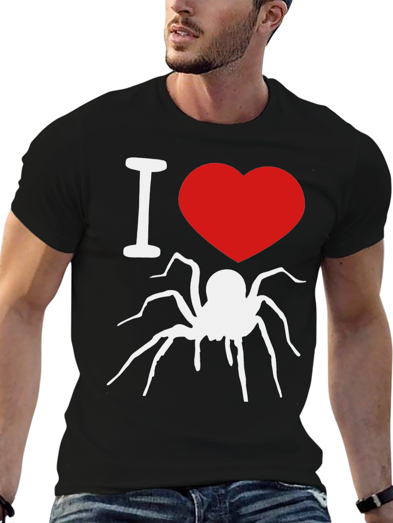 I Heart Spiders Graphic Tee - Black Cotton T-Shirt