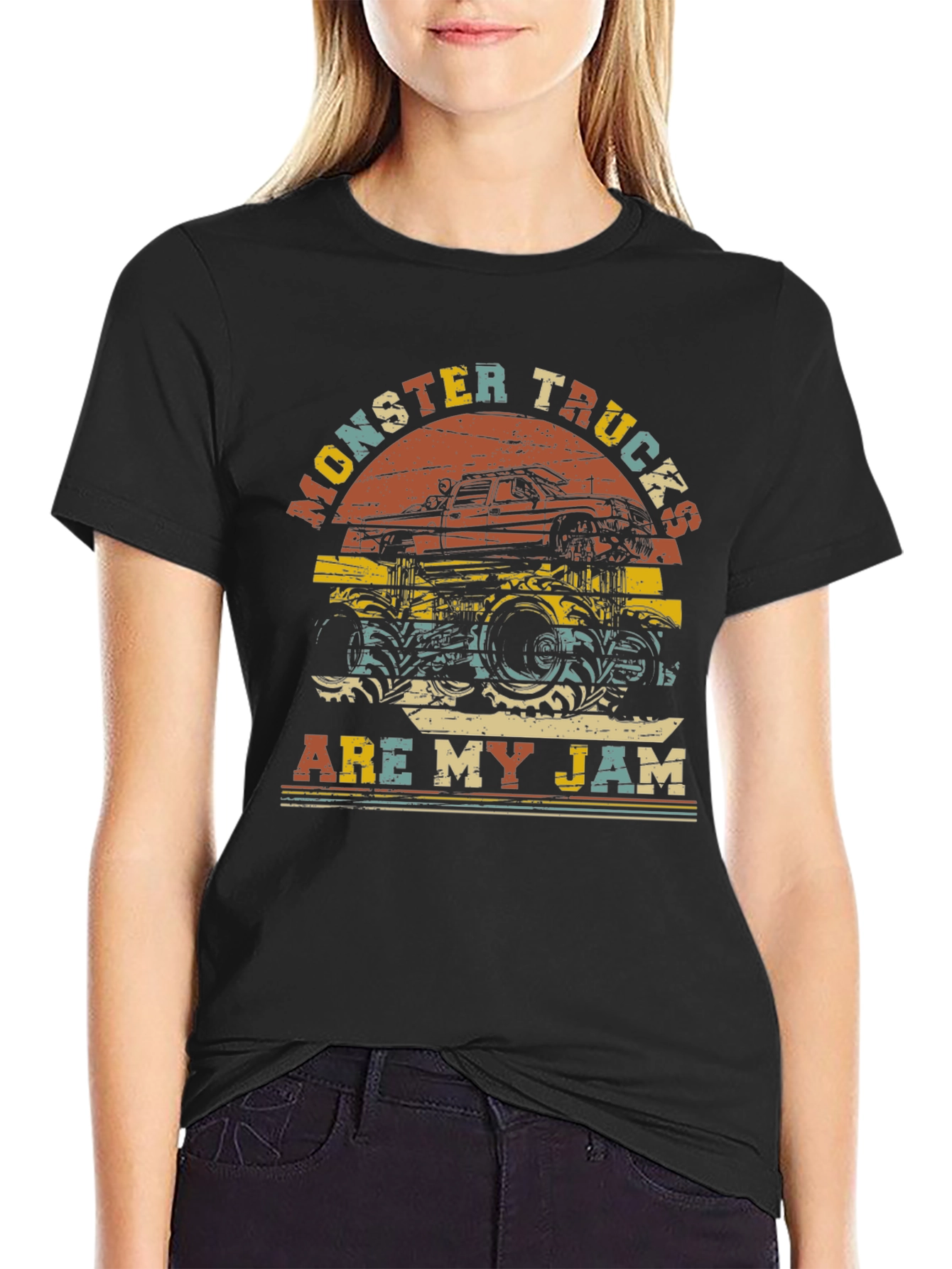 Monster Trucks Are My Jam Retro Graphic T-Shirt