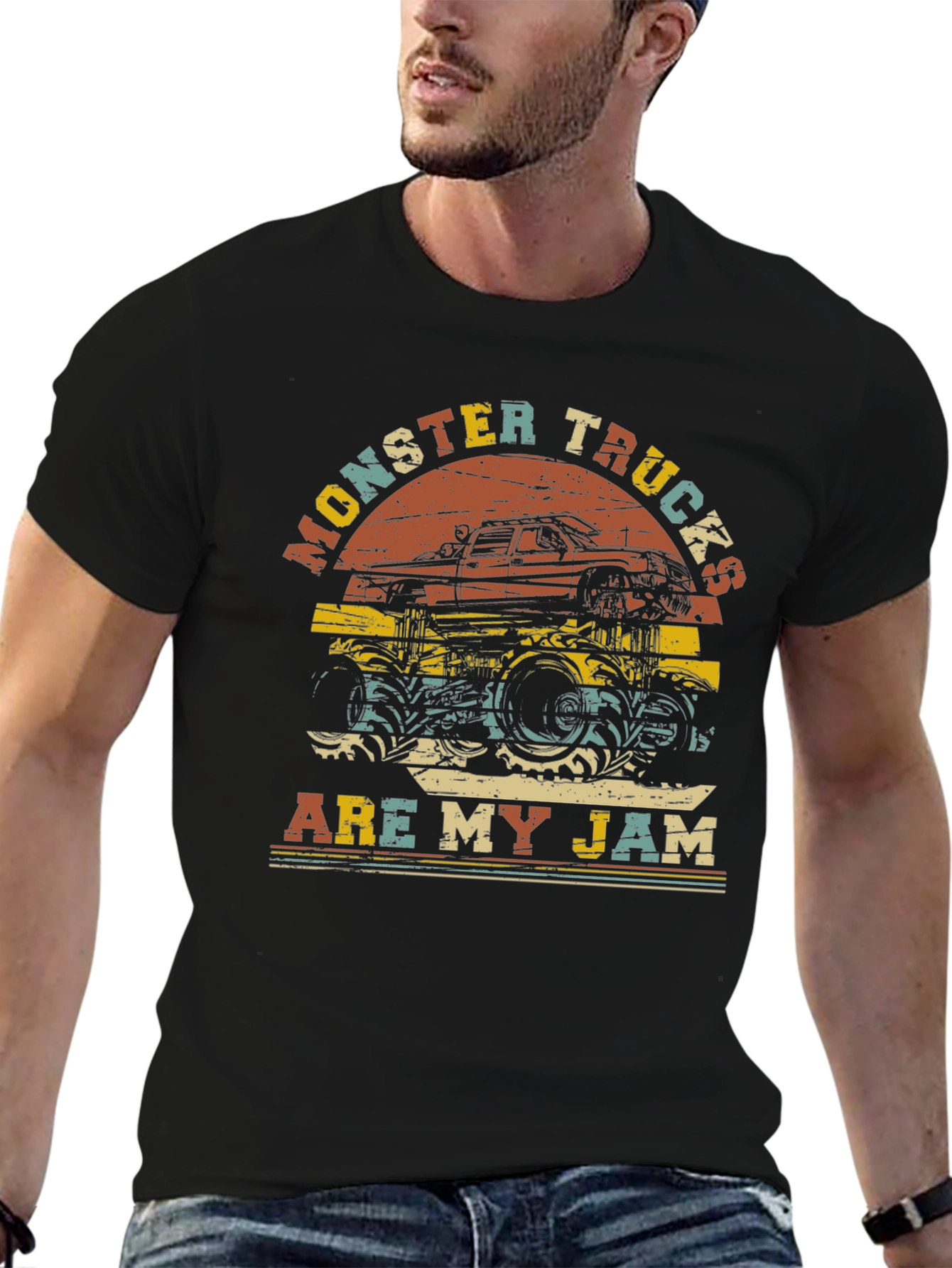 Monster Trucks Are My Jam Retro Graphic T-Shirt