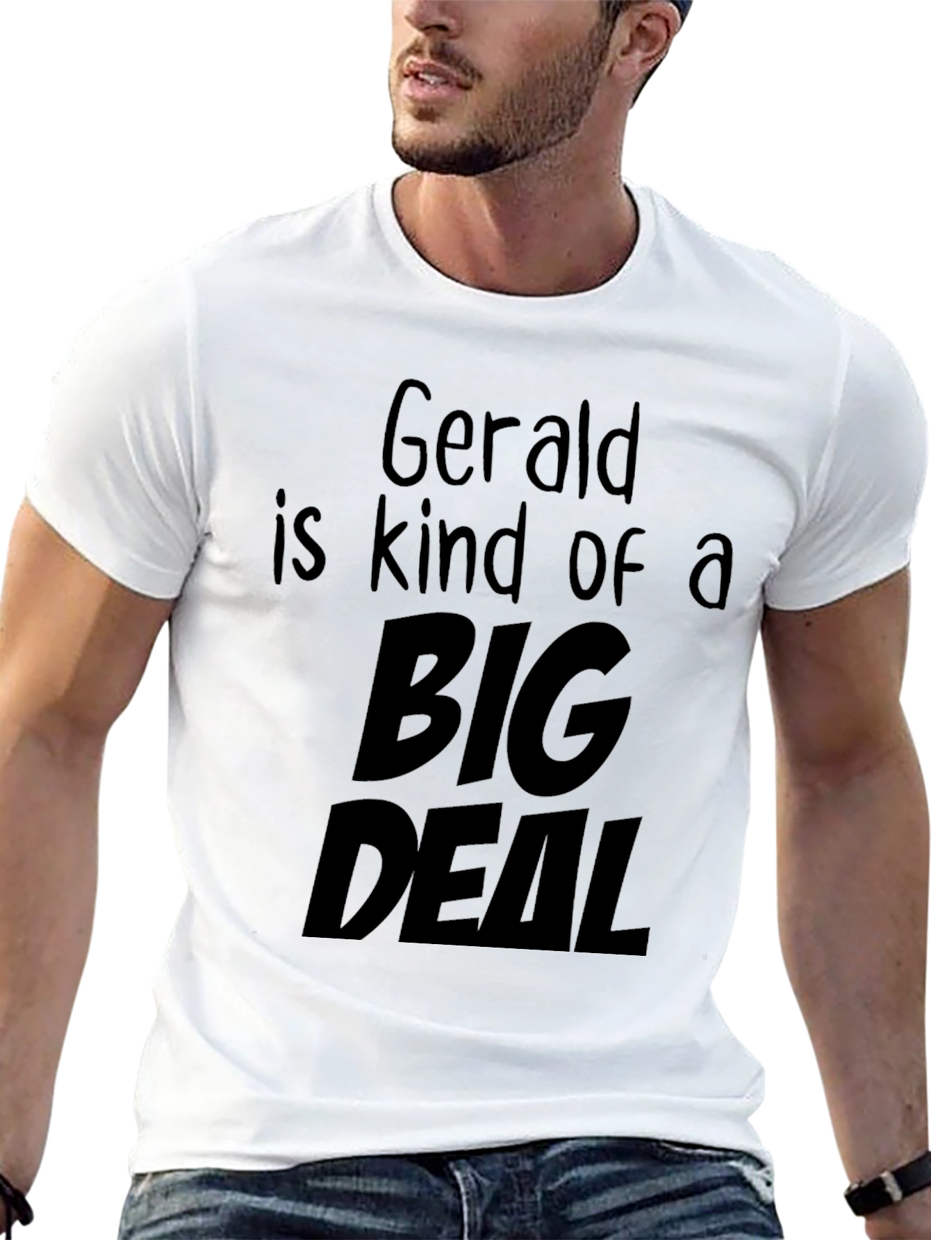 Gerald Big Deal Black Cotton T-Shirt
