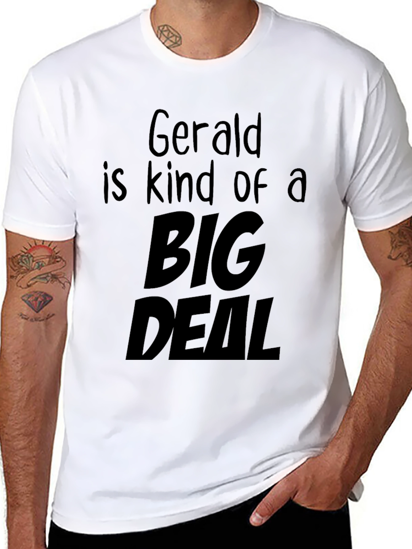 Gerald Big Deal Black Cotton T-Shirt