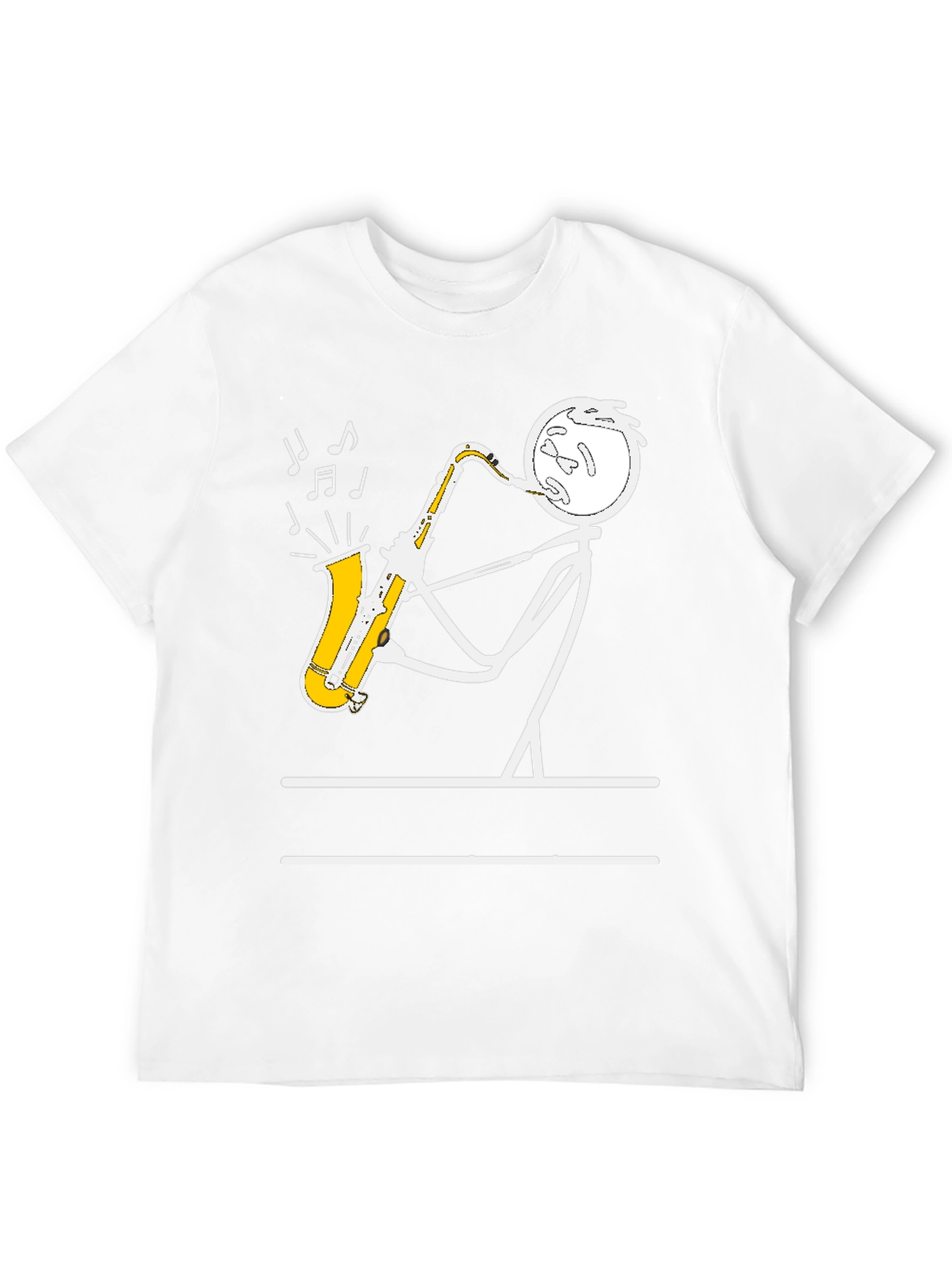 Saxophone Player Stick Figure Graphic Tee