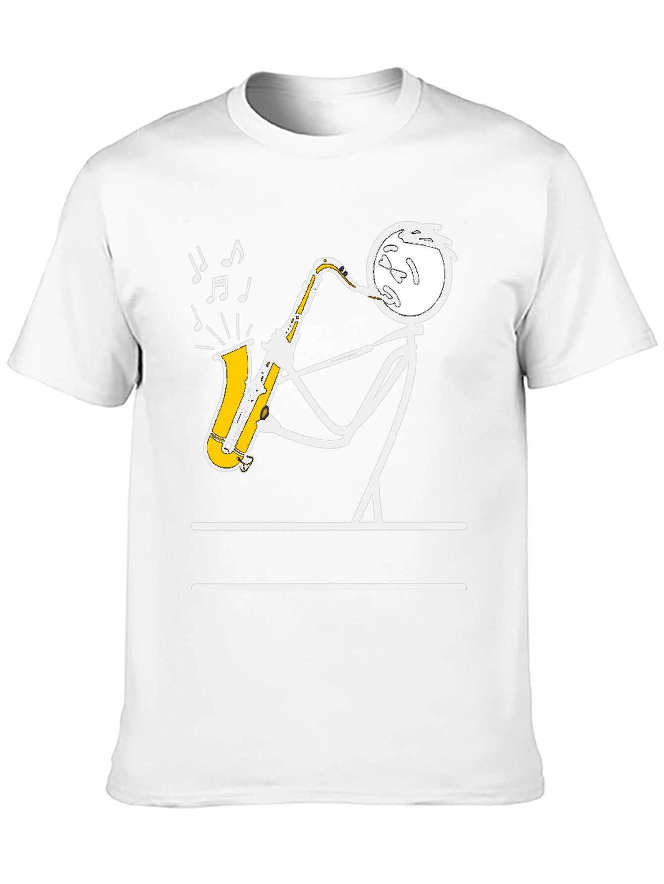 Saxophone Player Stick Figure Graphic Tee