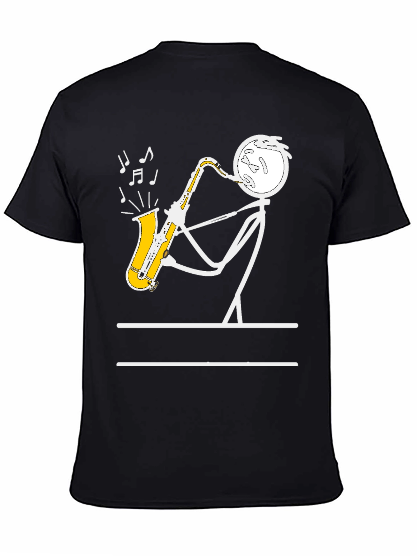 Saxophone Player Stick Figure Graphic Tee