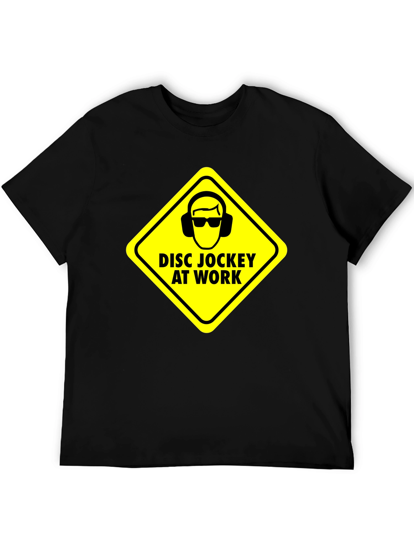 Disc Jockey at Work Warning T-Shirt - Black