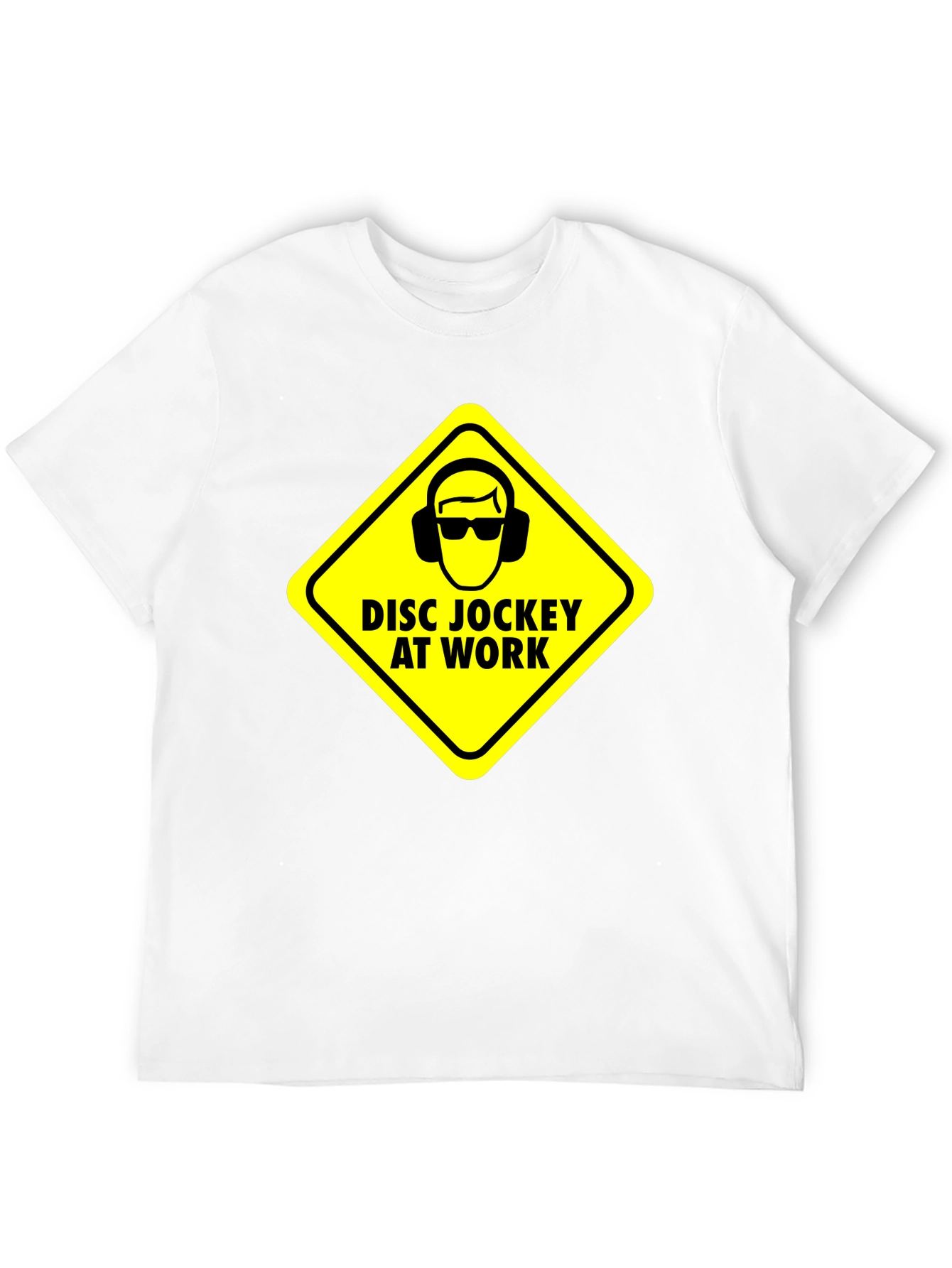 Disc Jockey at Work Warning T-Shirt - Black