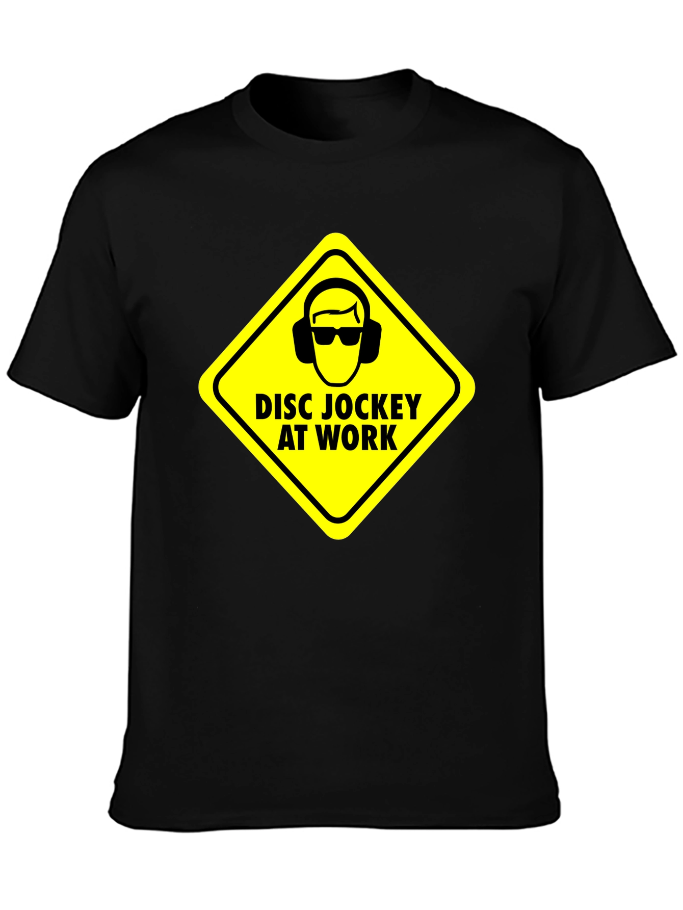 Disc Jockey at Work Warning T-Shirt - Black