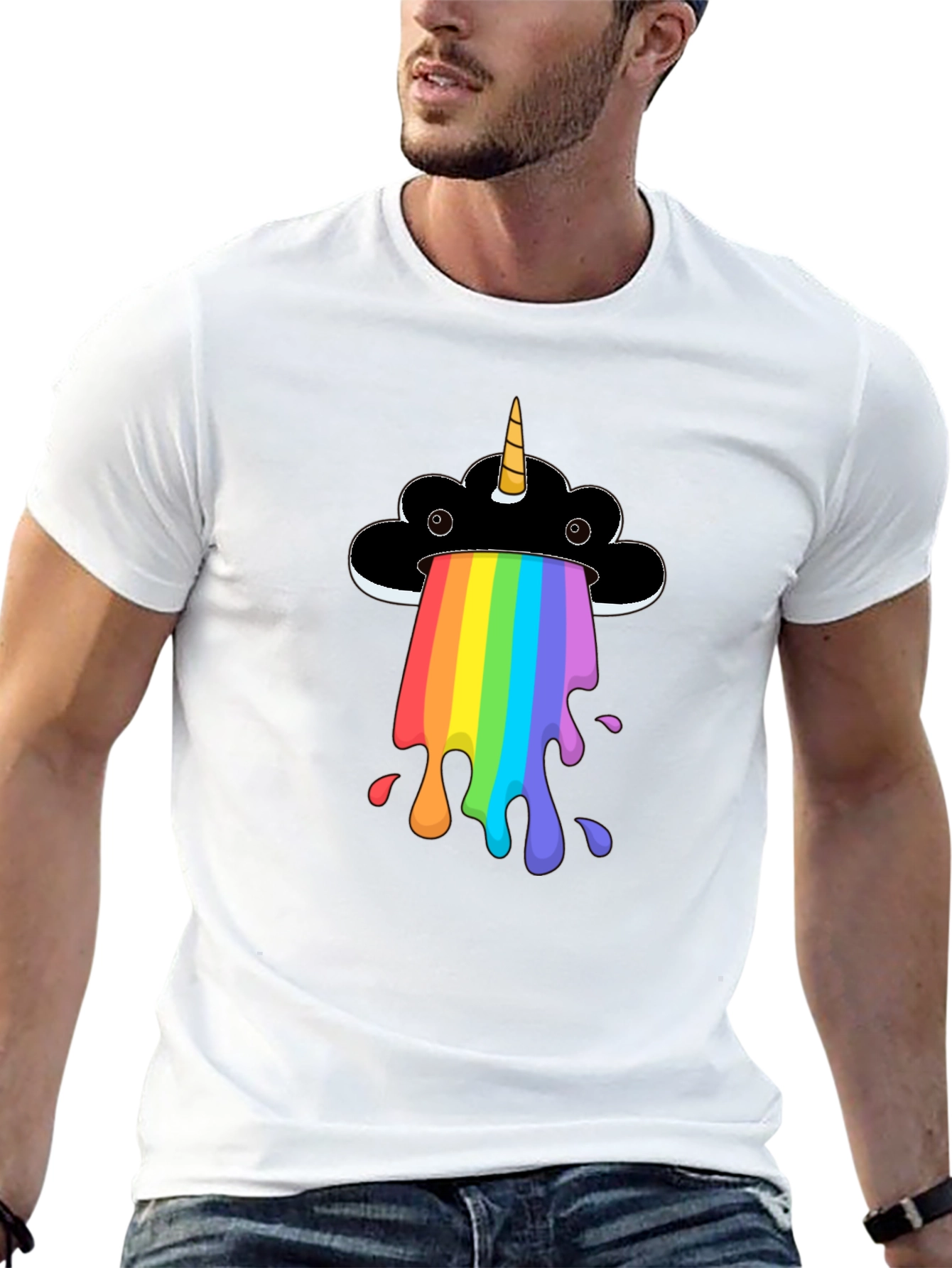 Rainbow Unicorn Cloud Graphic T-Shirt