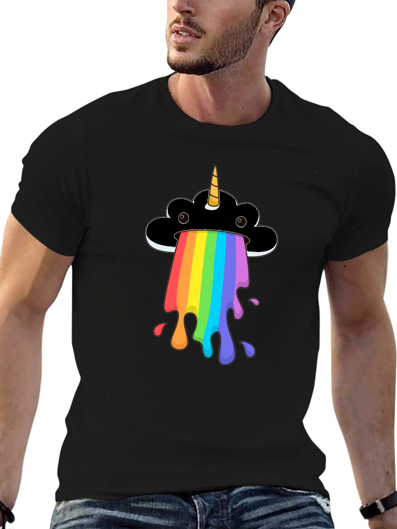 Rainbow Unicorn Cloud Graphic T-Shirt