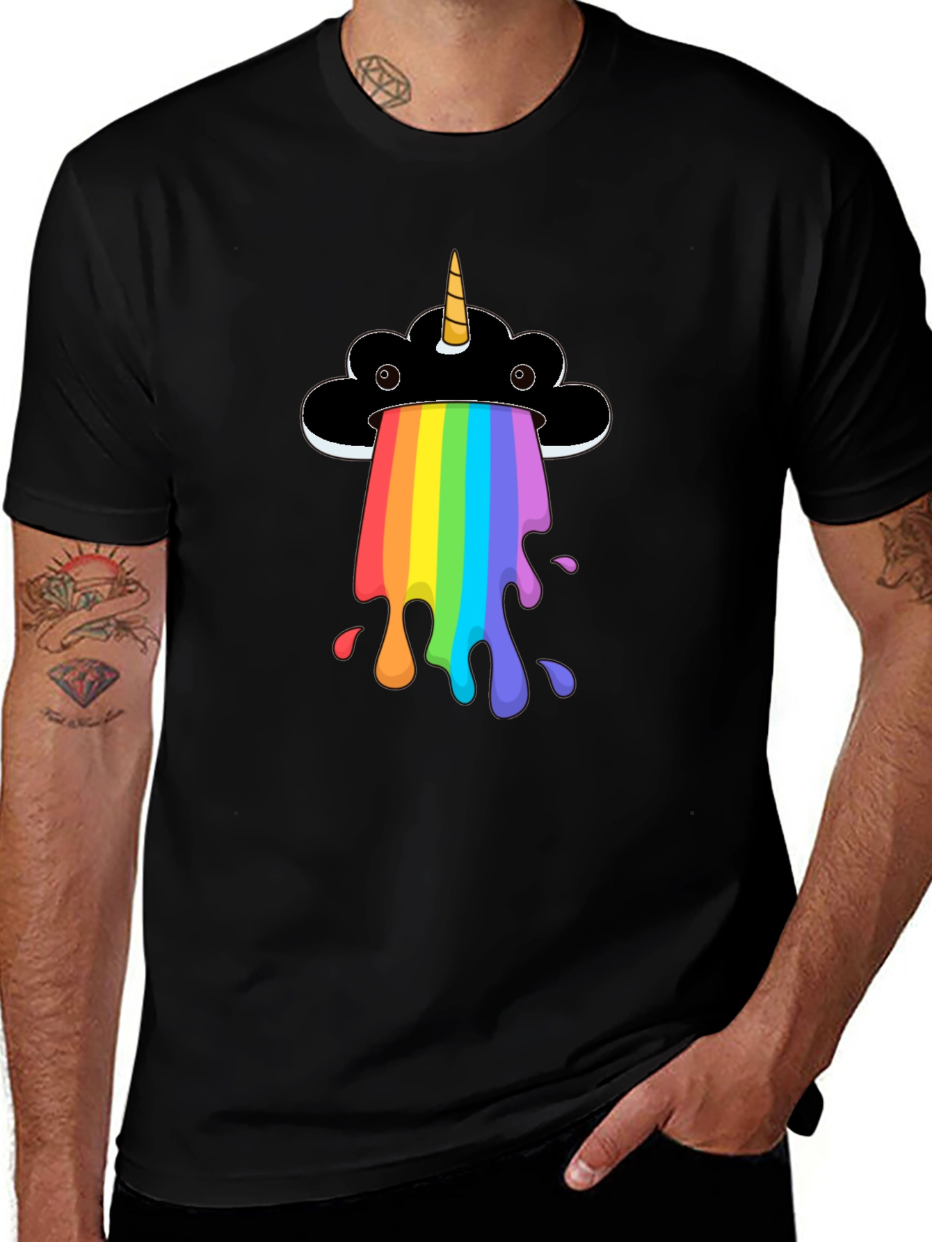 Rainbow Unicorn Cloud Graphic T-Shirt