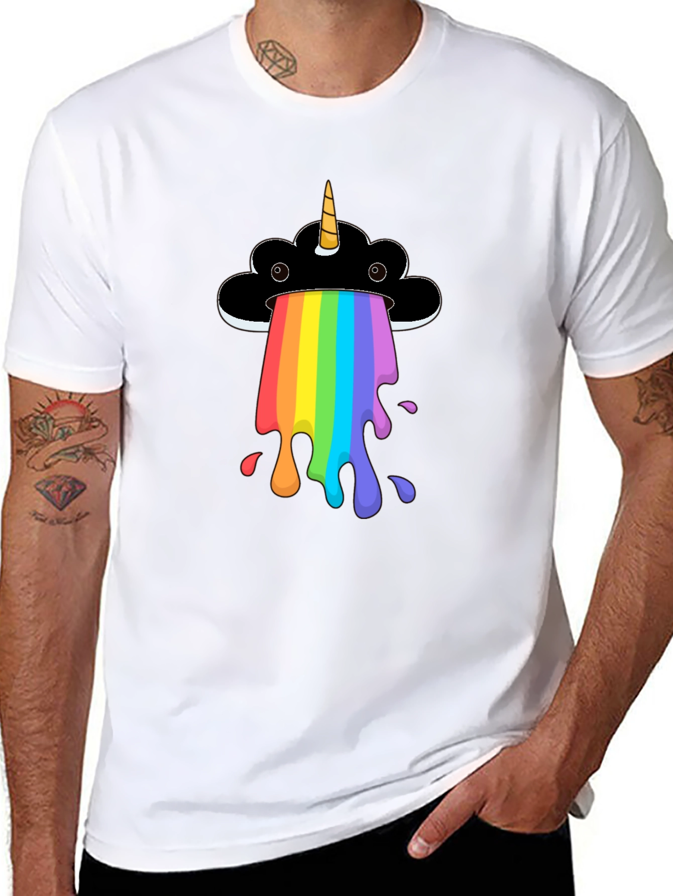 Rainbow Unicorn Cloud Graphic T-Shirt