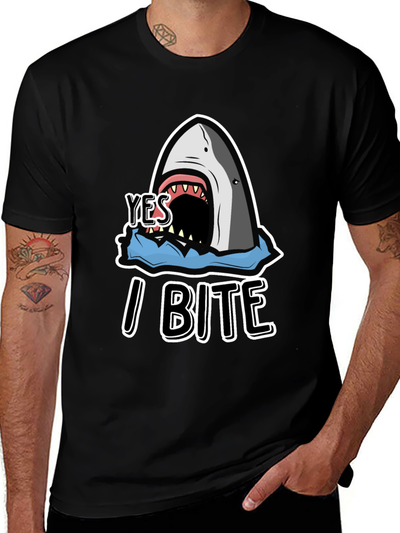 Yes I Bite T-Shirt - Shark Graphic Tee