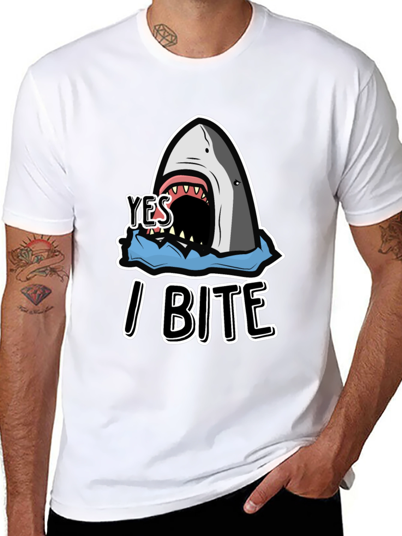 Yes I Bite T-Shirt - Shark Graphic Tee