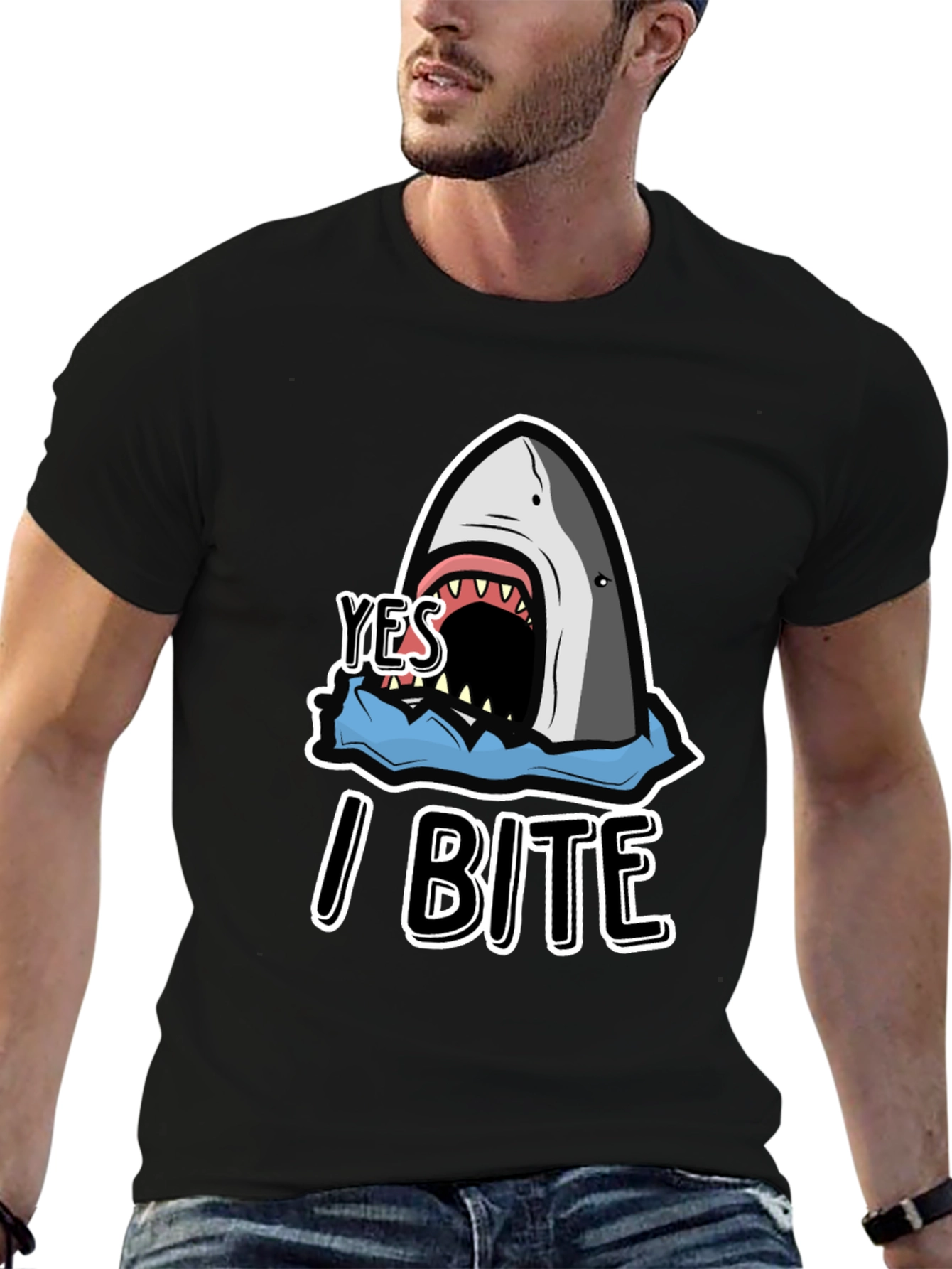 Yes I Bite T-Shirt - Shark Graphic Tee