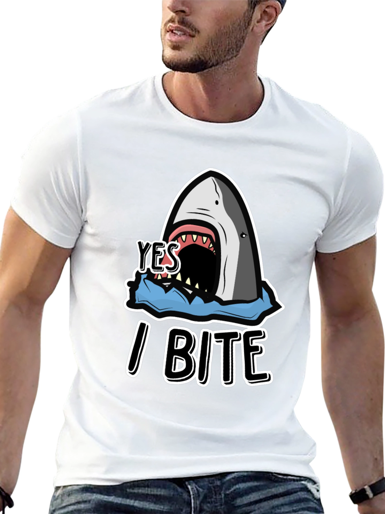 Yes I Bite T-Shirt - Shark Graphic Tee