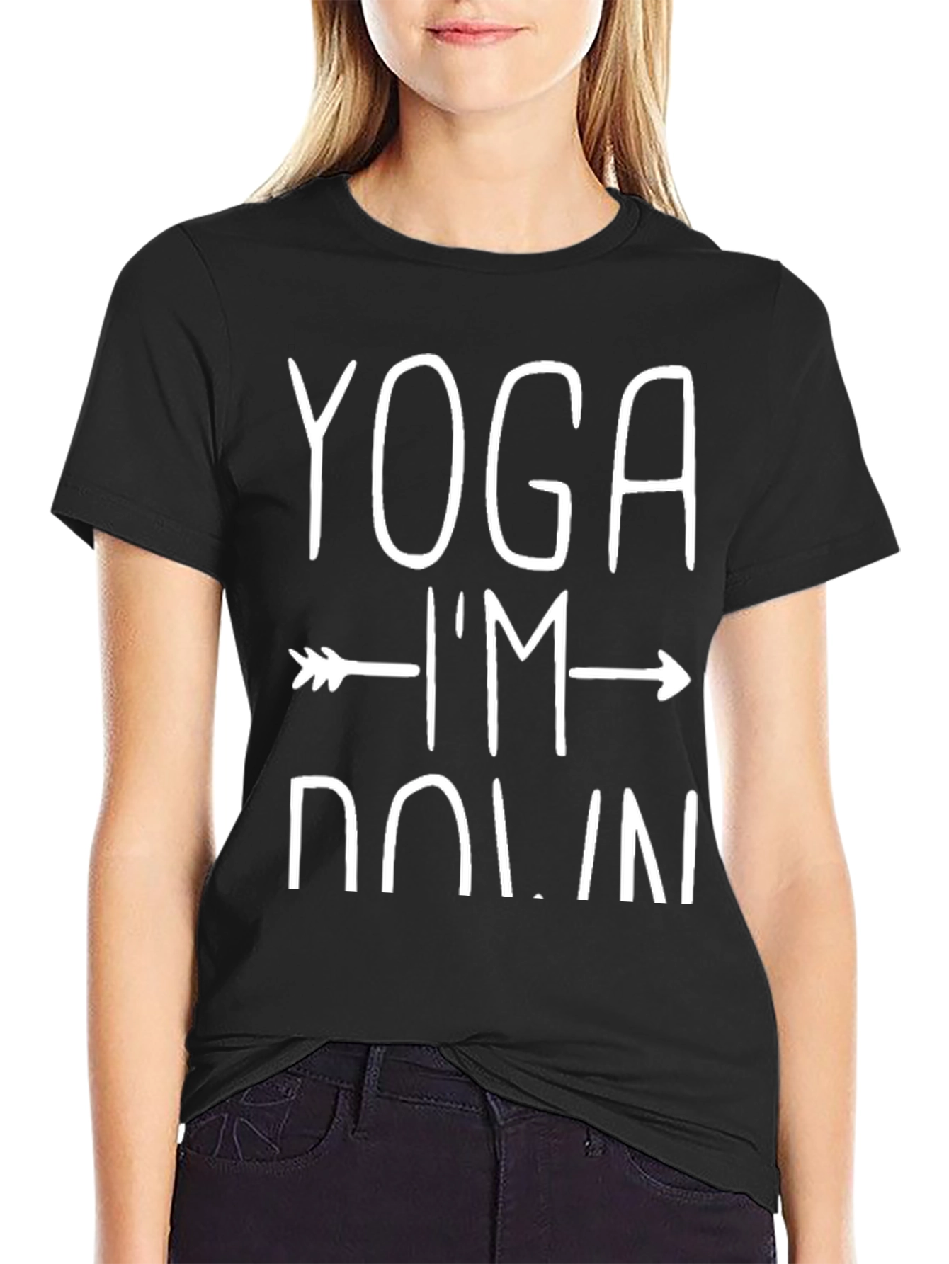 Yoga Im Down T-Shirt - Black Graphic Tee