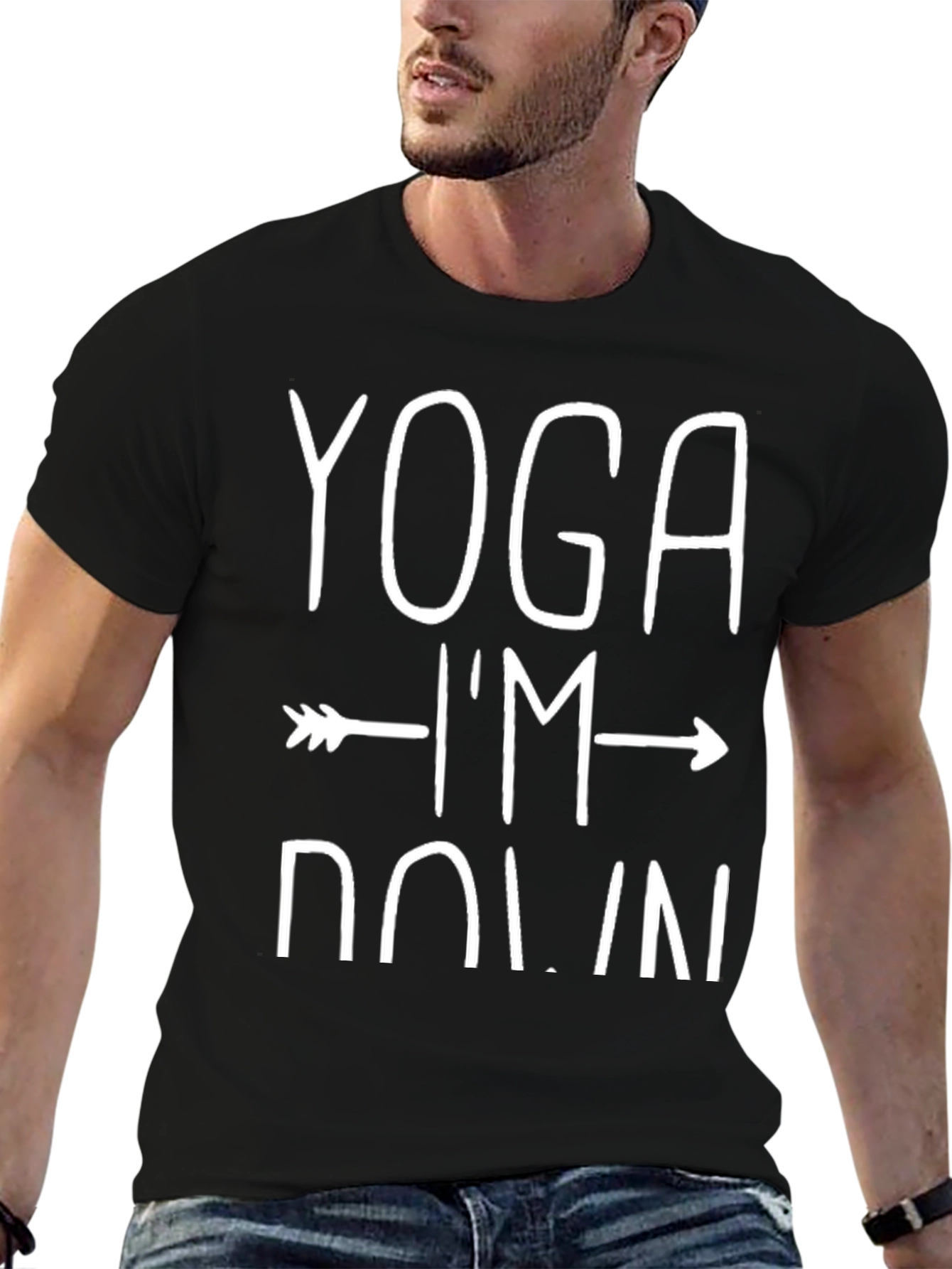 Yoga Im Down T-Shirt - Black Graphic Tee