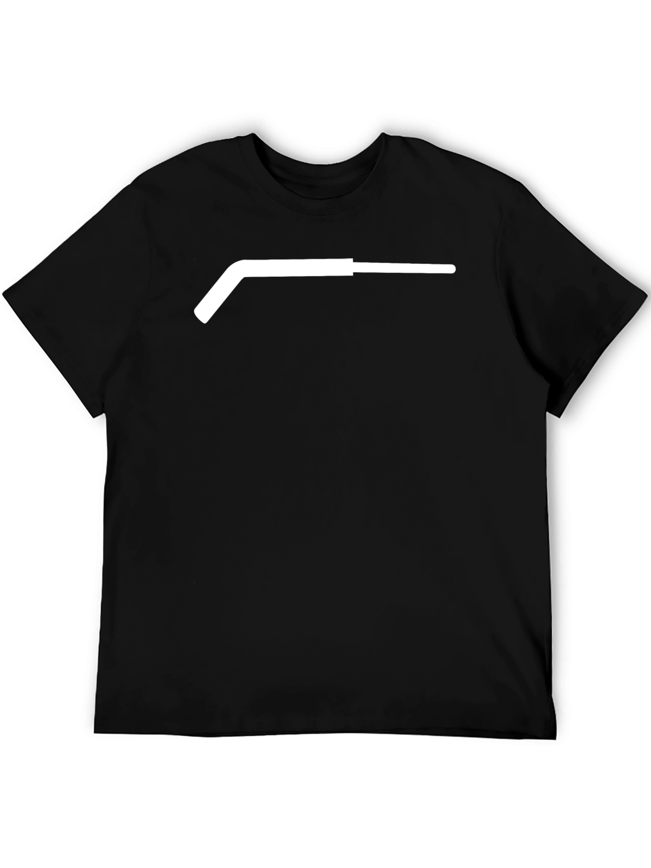 Minimalist Hockey Stick Graphic T-Shirt - Black