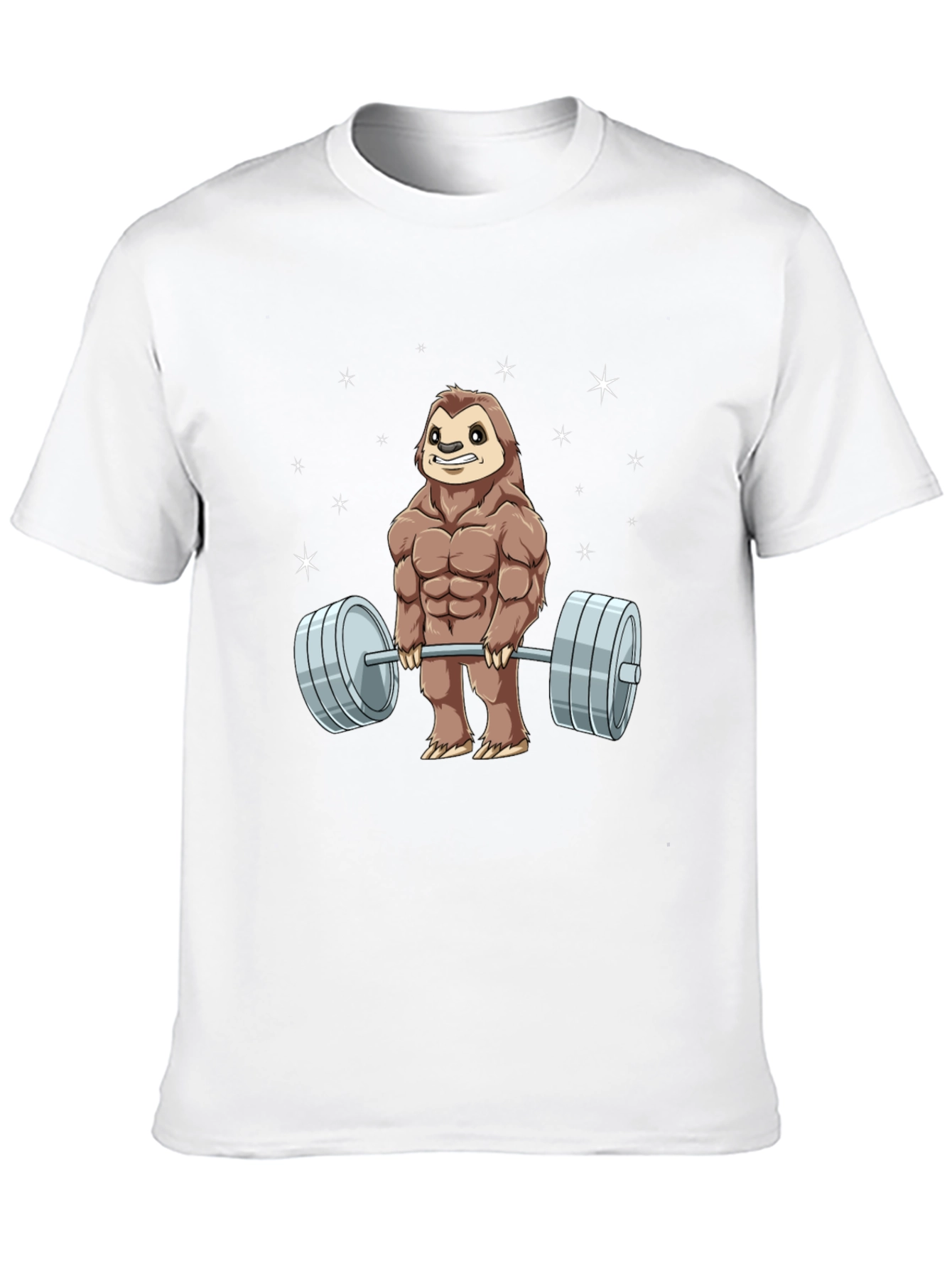 Weightlifting Sloth Graphic T-Shirt