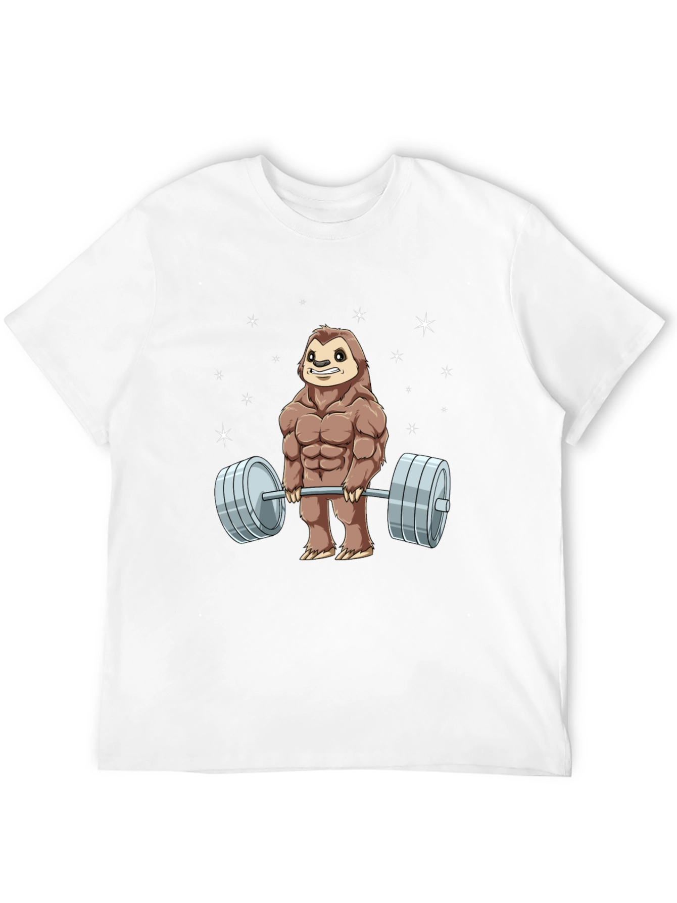 Weightlifting Sloth Graphic T-Shirt