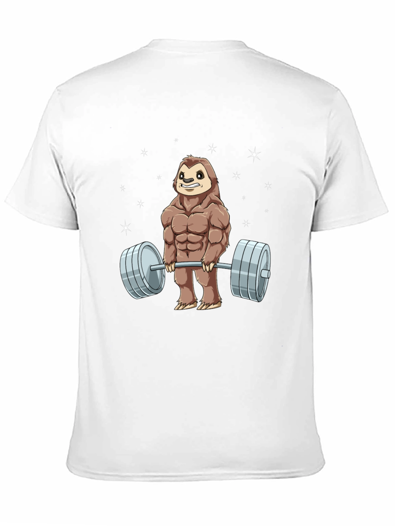 Weightlifting Sloth Graphic T-Shirt
