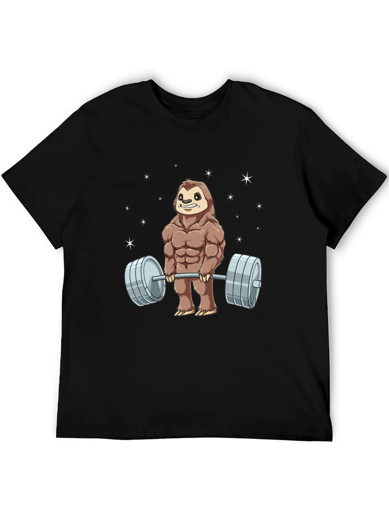 Weightlifting Sloth Graphic T-Shirt