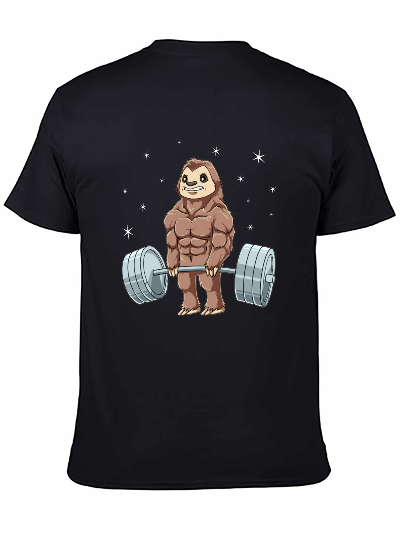 Weightlifting Sloth Graphic T-Shirt
