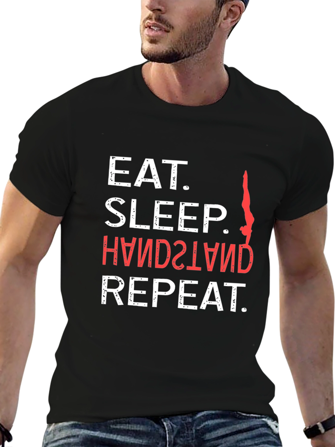 Eat Sleep Handstand Repeat Graphic Tee