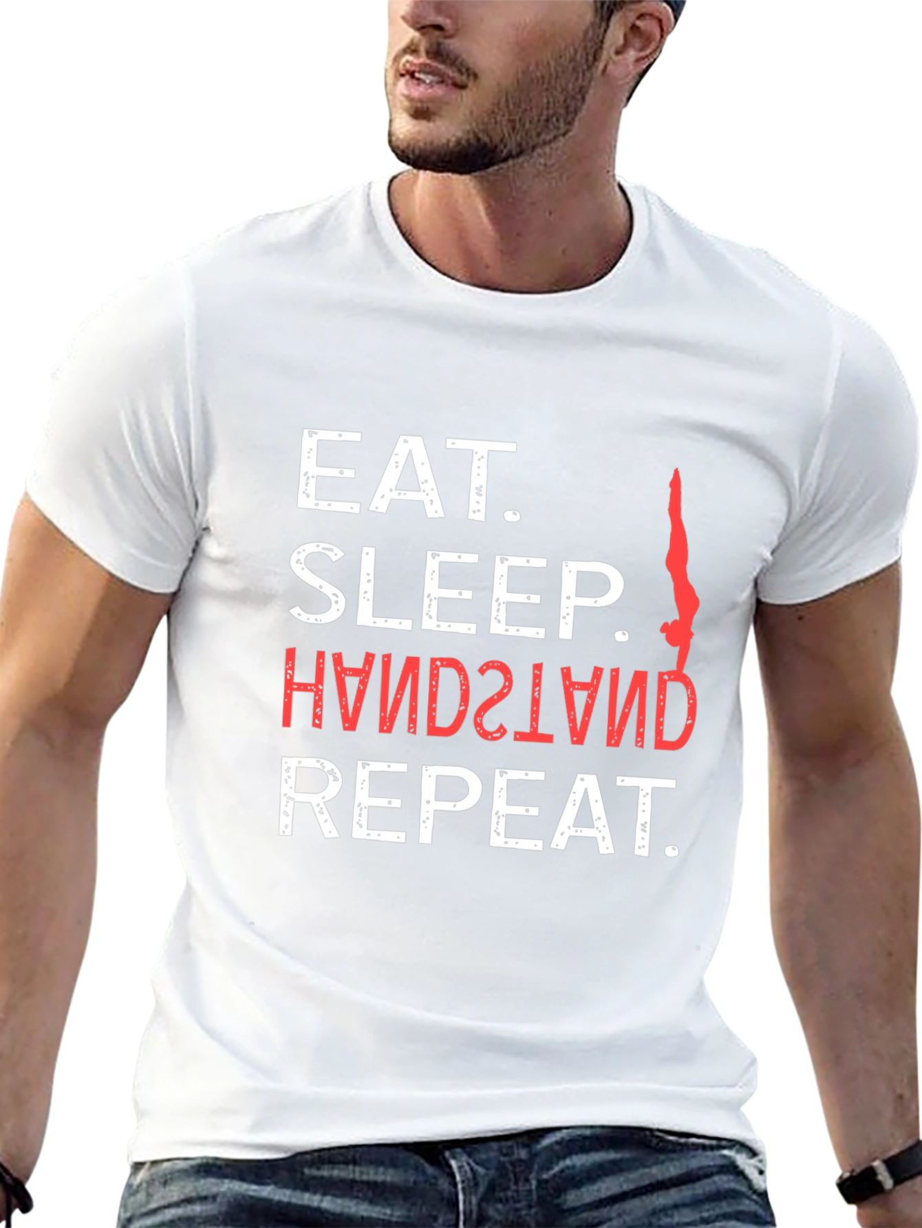 Eat Sleep Handstand Repeat Graphic Tee