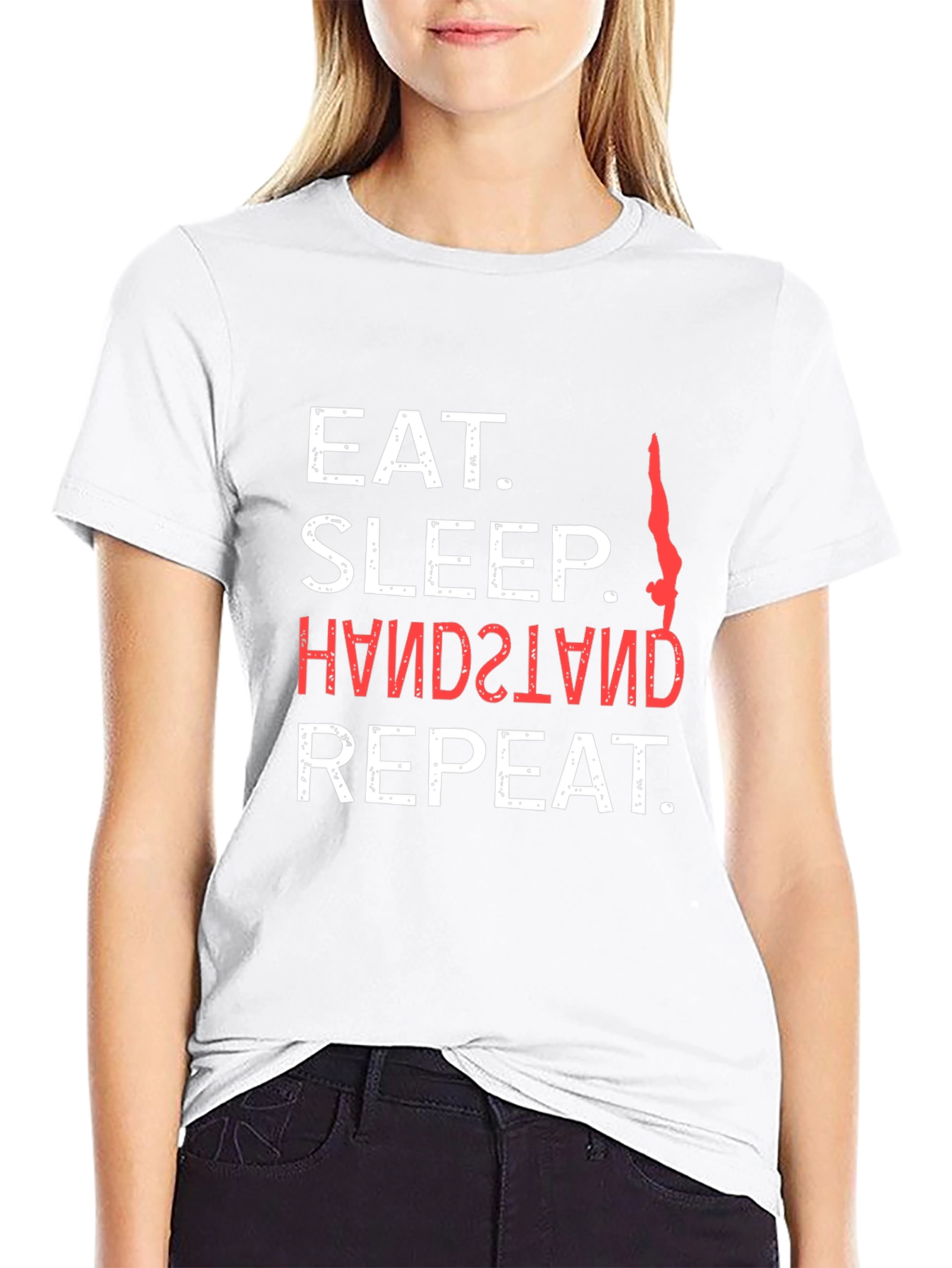 Eat Sleep Handstand Repeat Graphic Tee