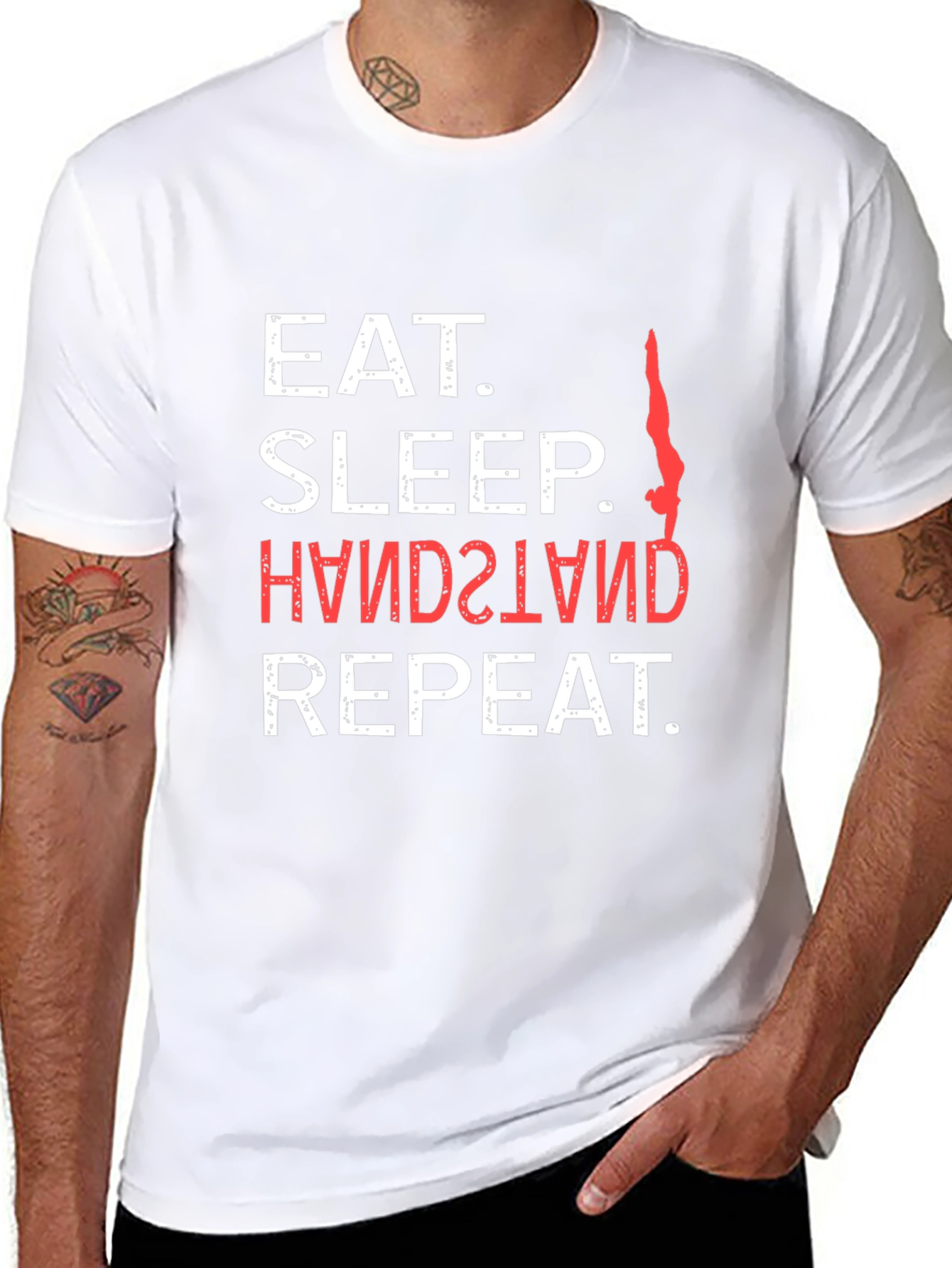 Eat Sleep Handstand Repeat Graphic Tee