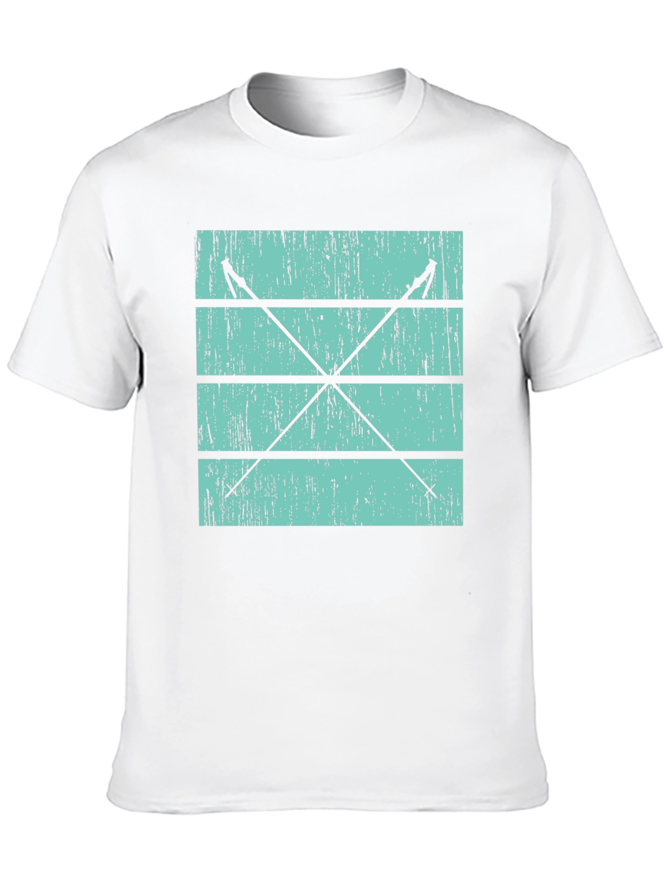 Retro Ski Poles Graphic Tee - Black