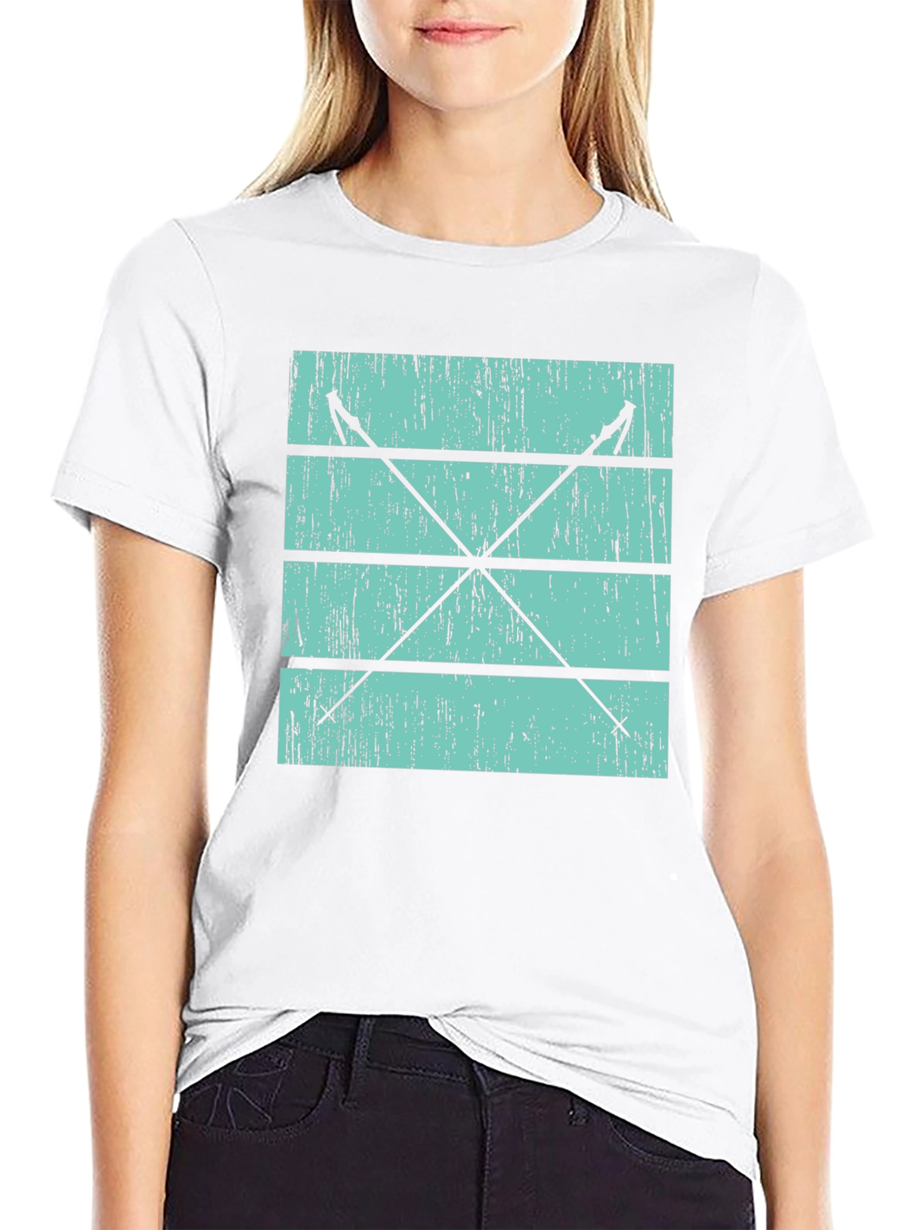 Retro Ski Poles Graphic Tee - Black
