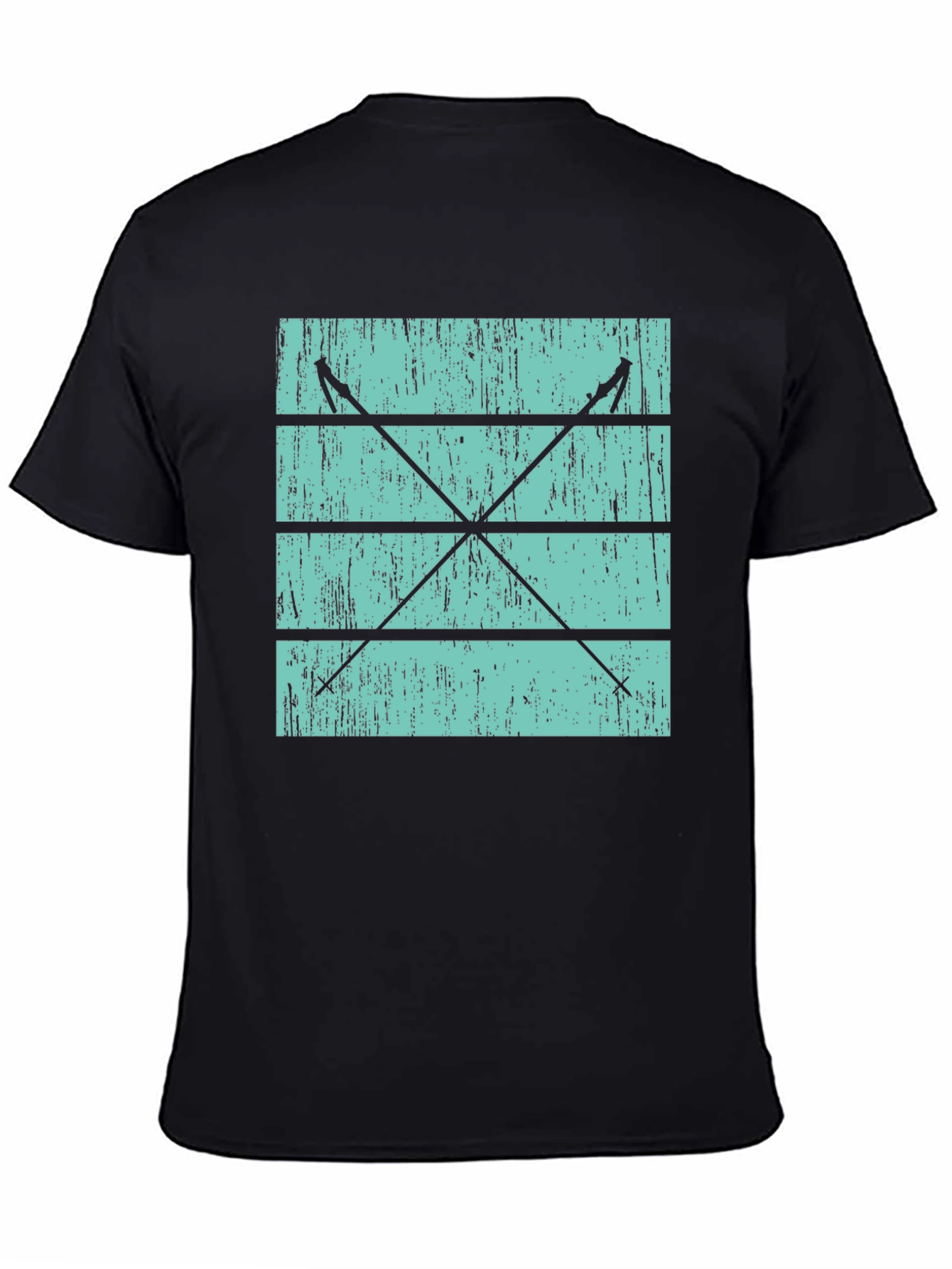 Retro Ski Poles Graphic Tee - Black