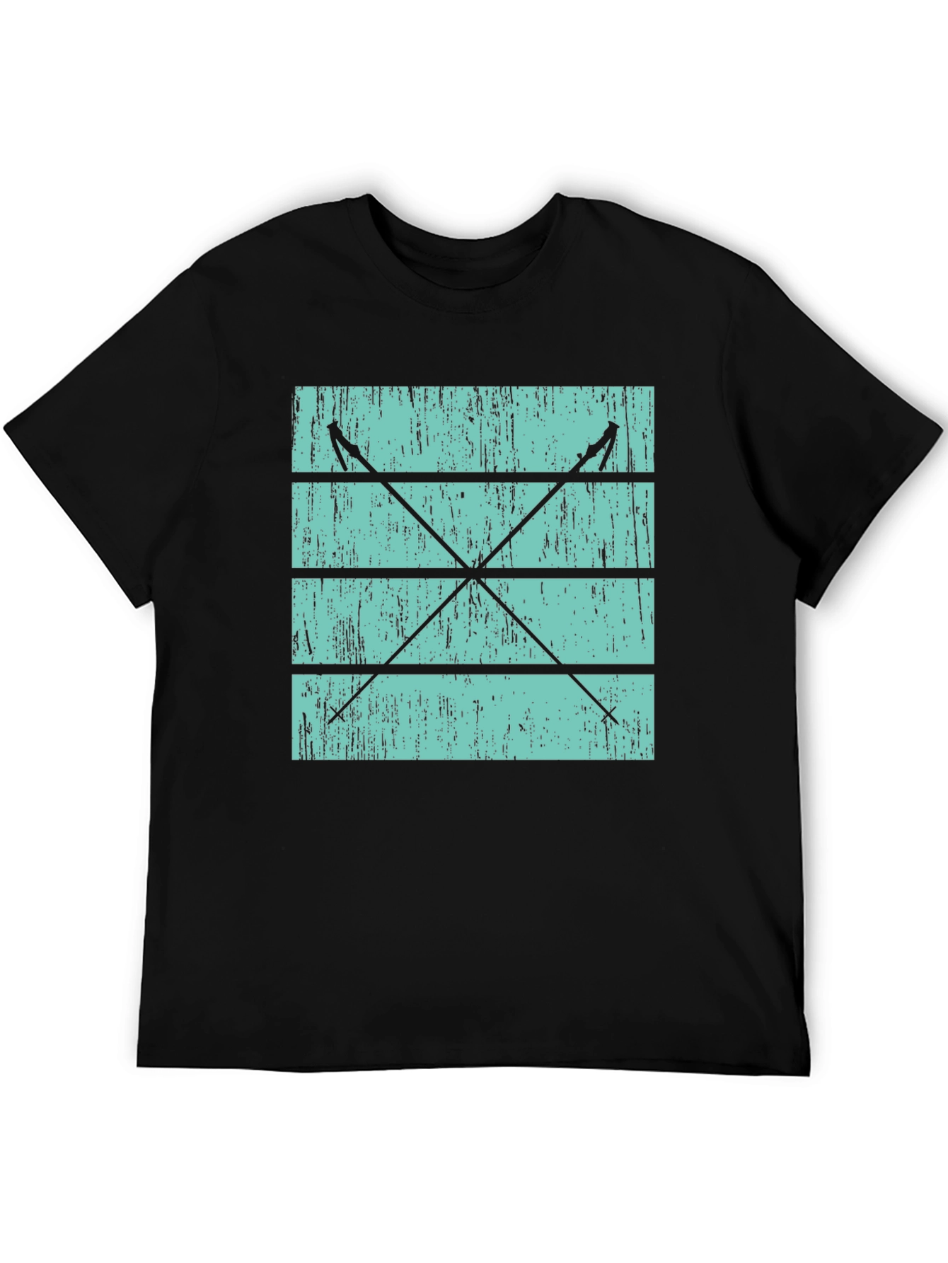 Retro Ski Poles Graphic Tee - Black
