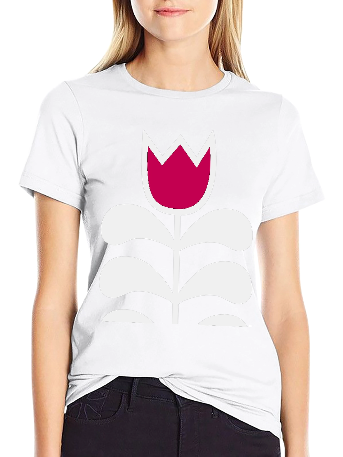 Floral Graphic Tee - Modern Tulip Design