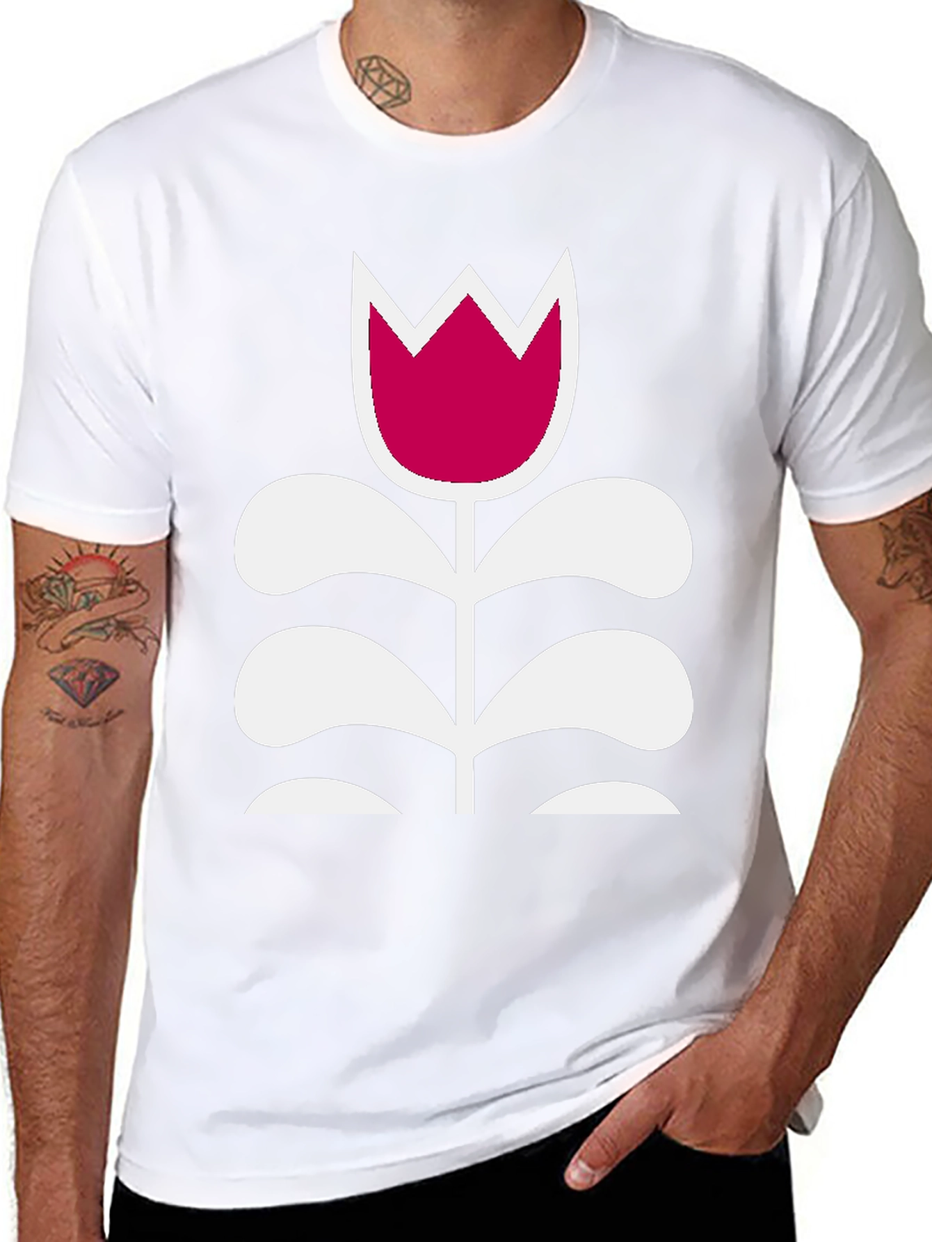 Floral Graphic Tee - Modern Tulip Design
